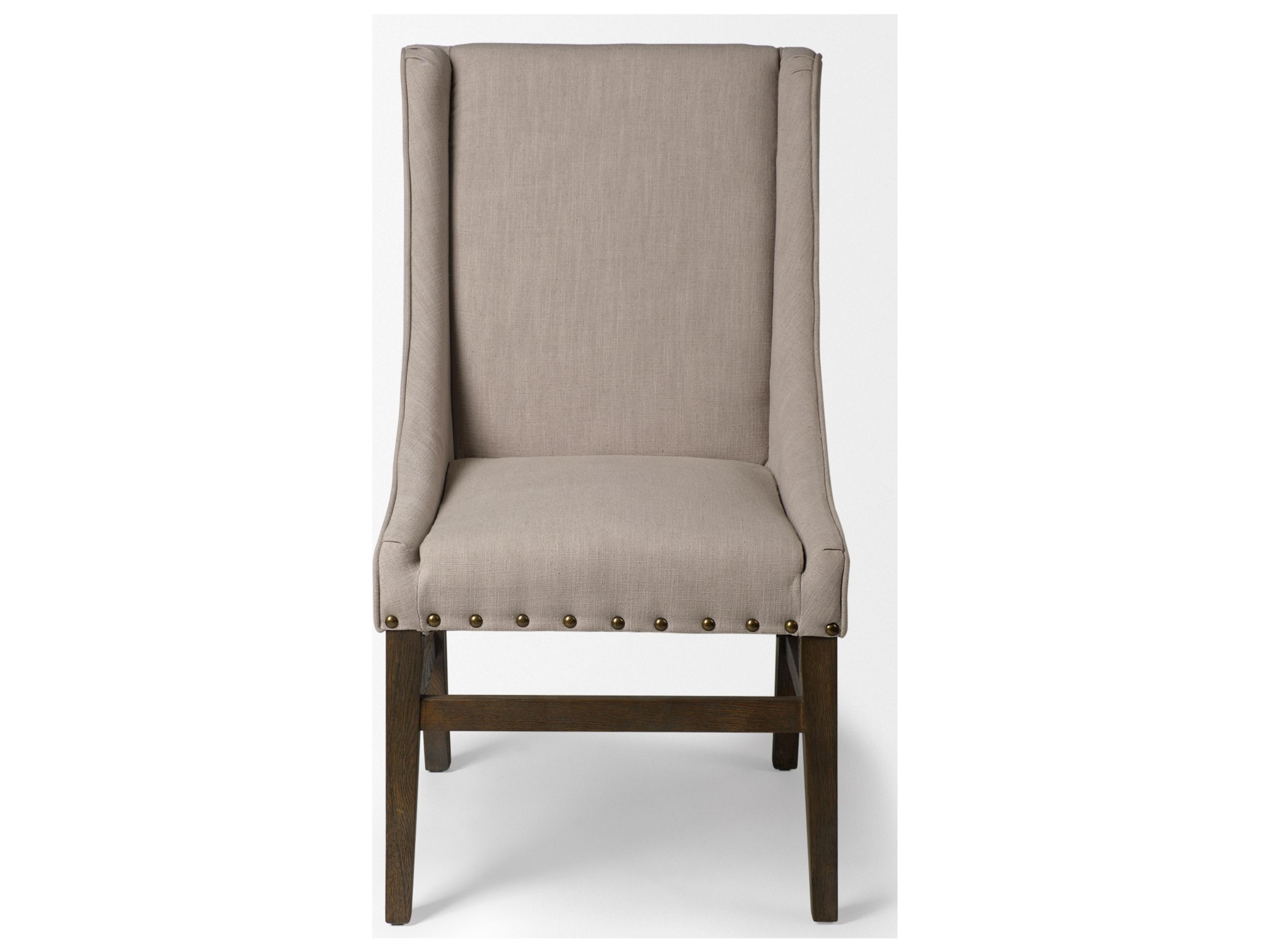 Mercana Kensington I Beige Fabric and Solid Wood Dining Chair