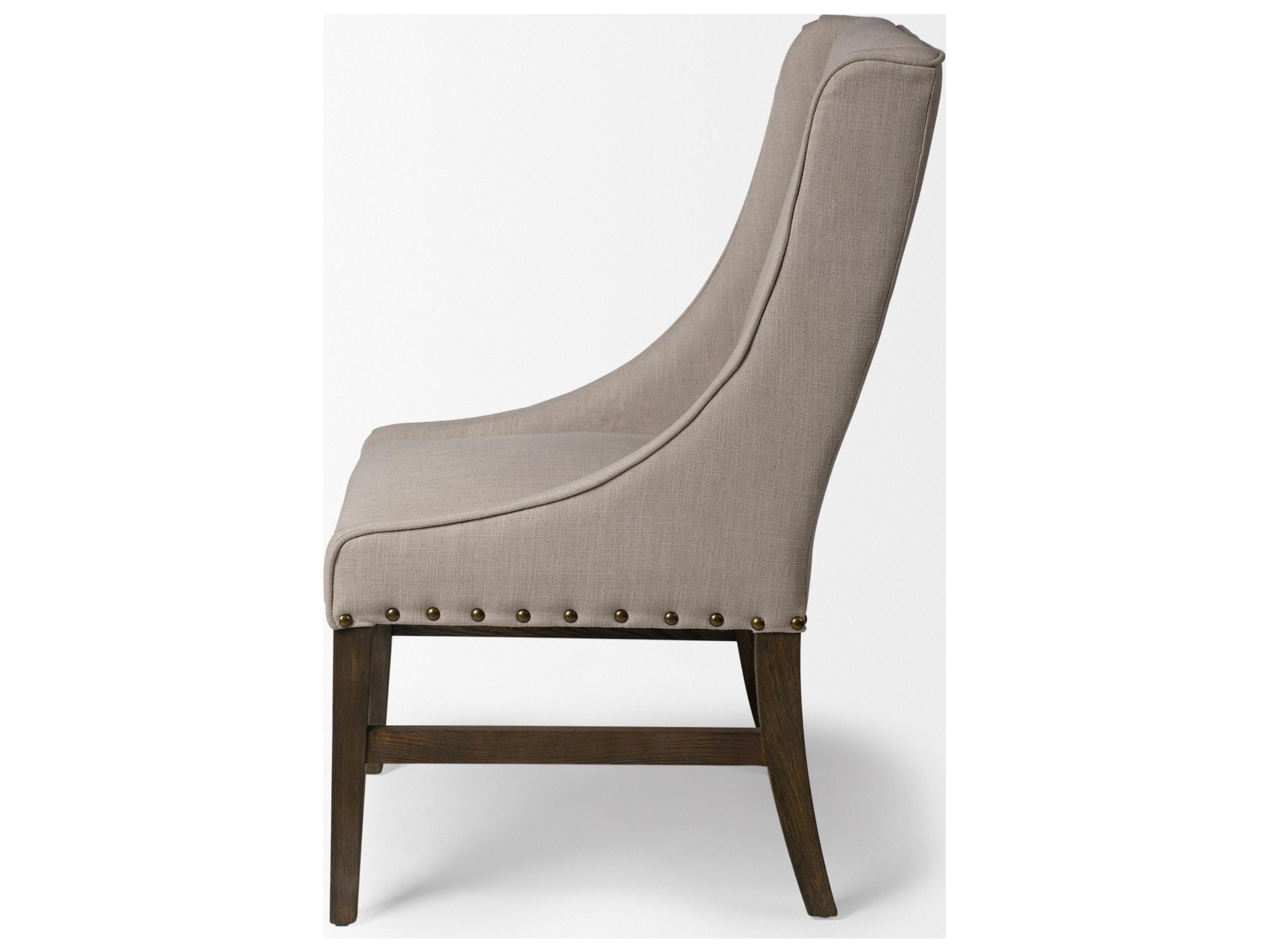 Mercana Kensington I Beige Fabric and Solid Wood Dining Chair