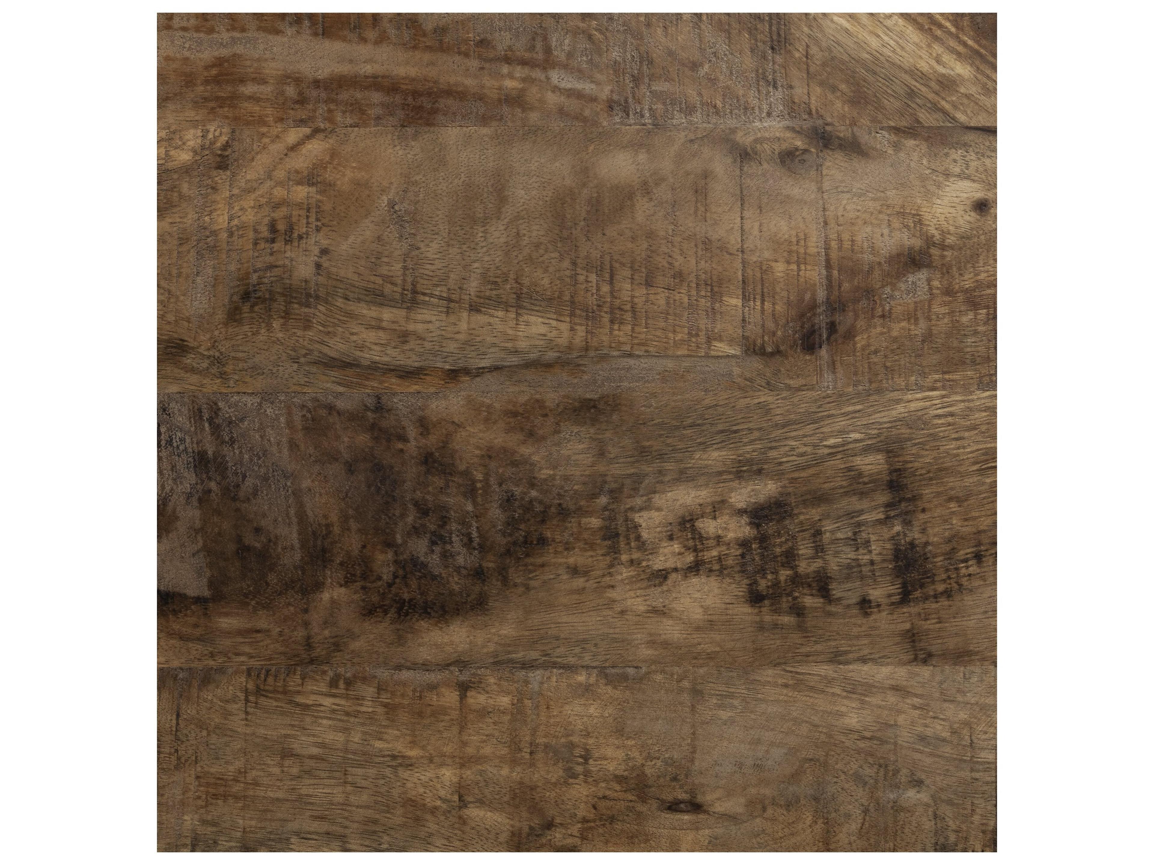 Mercana Clapp IV (Set of 2) 20L x 20W Brown Round Wood Top W/ Black Iron Frame Nesting Accent Tables