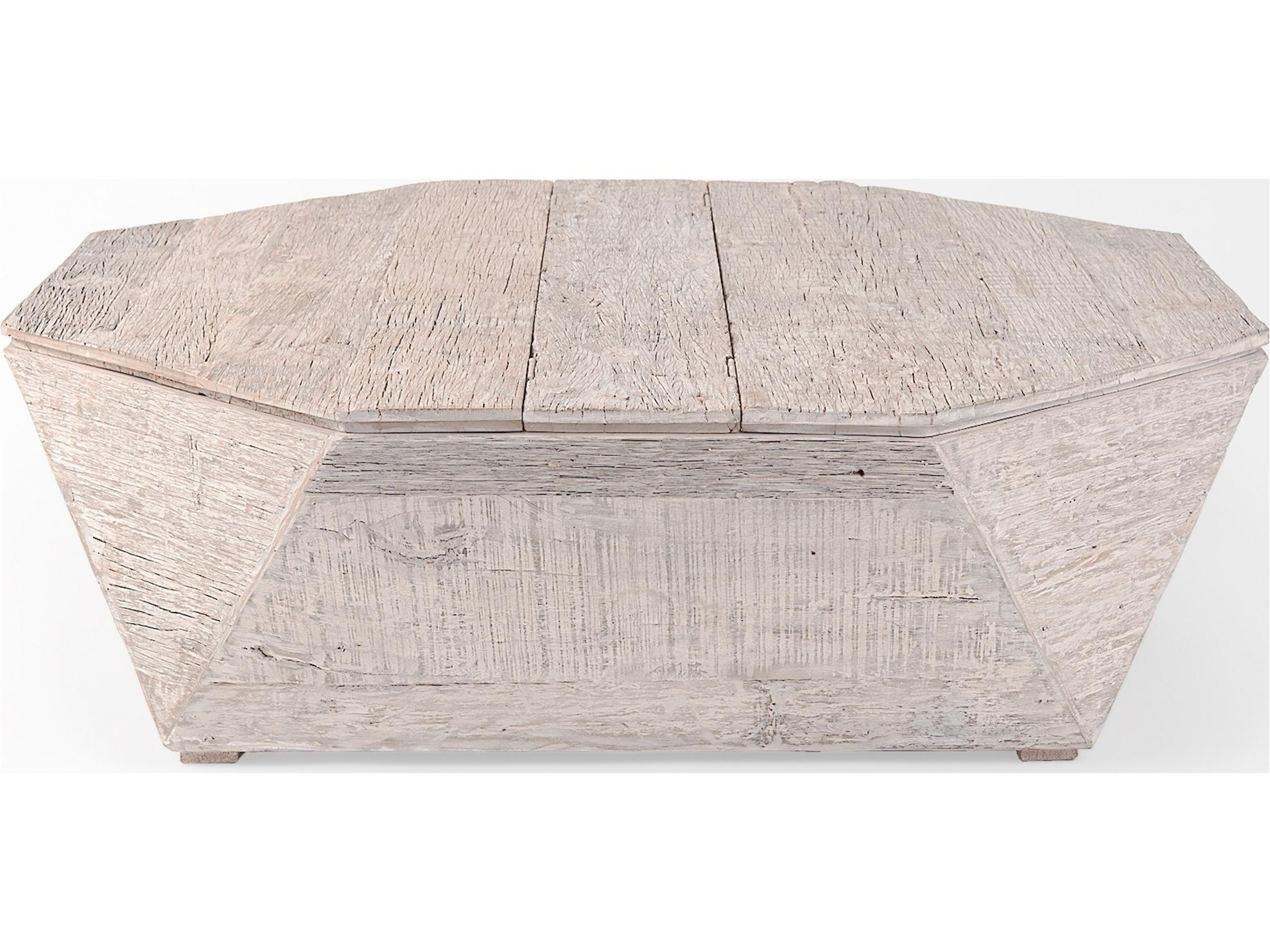 Mercana Esagono Octagonal Reclaimed Wood Coffee Table w/ Storage