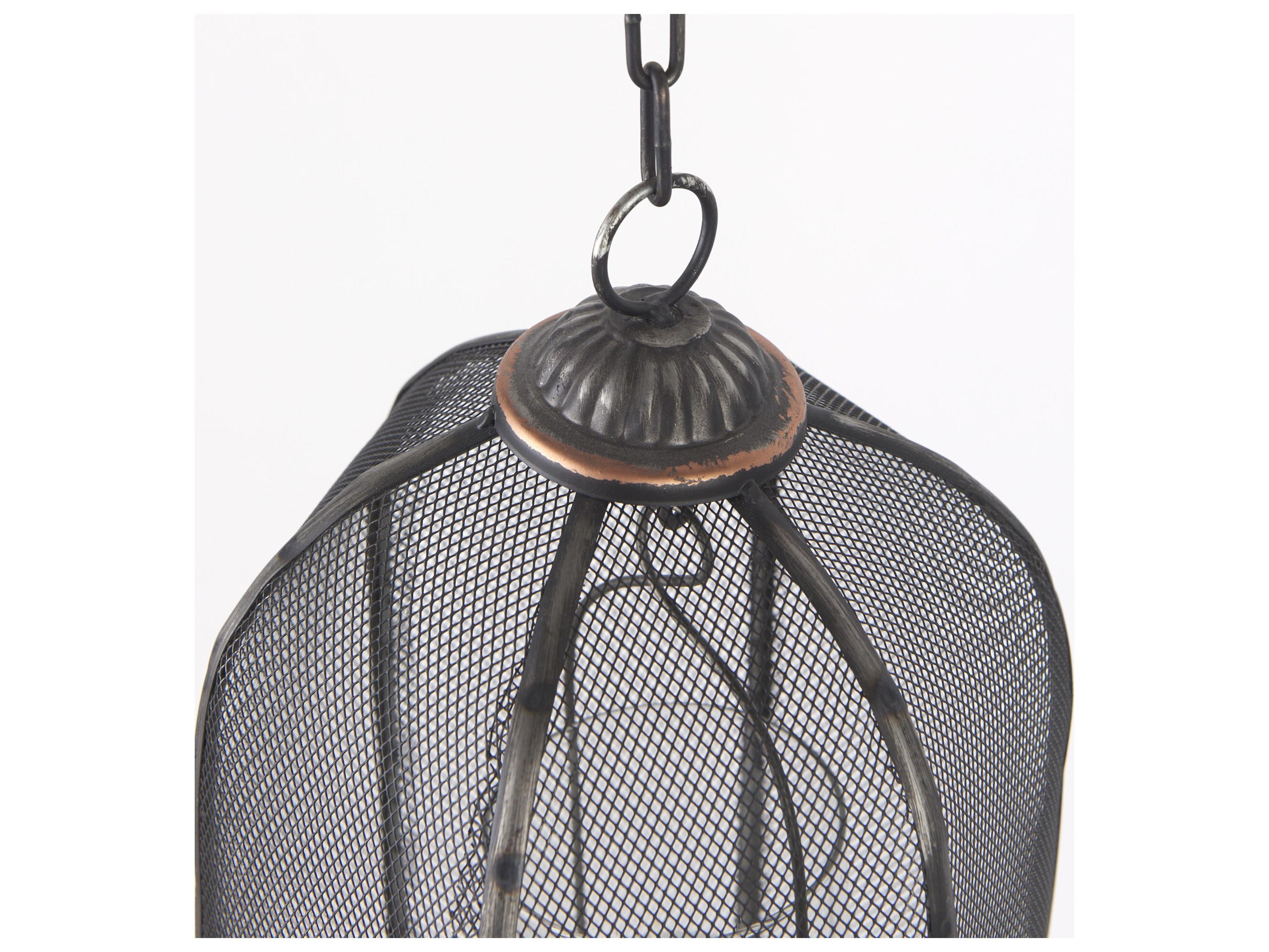 Mercana Jutland Set of Three Black Metal Bird Cage Candle Holder Lanterns