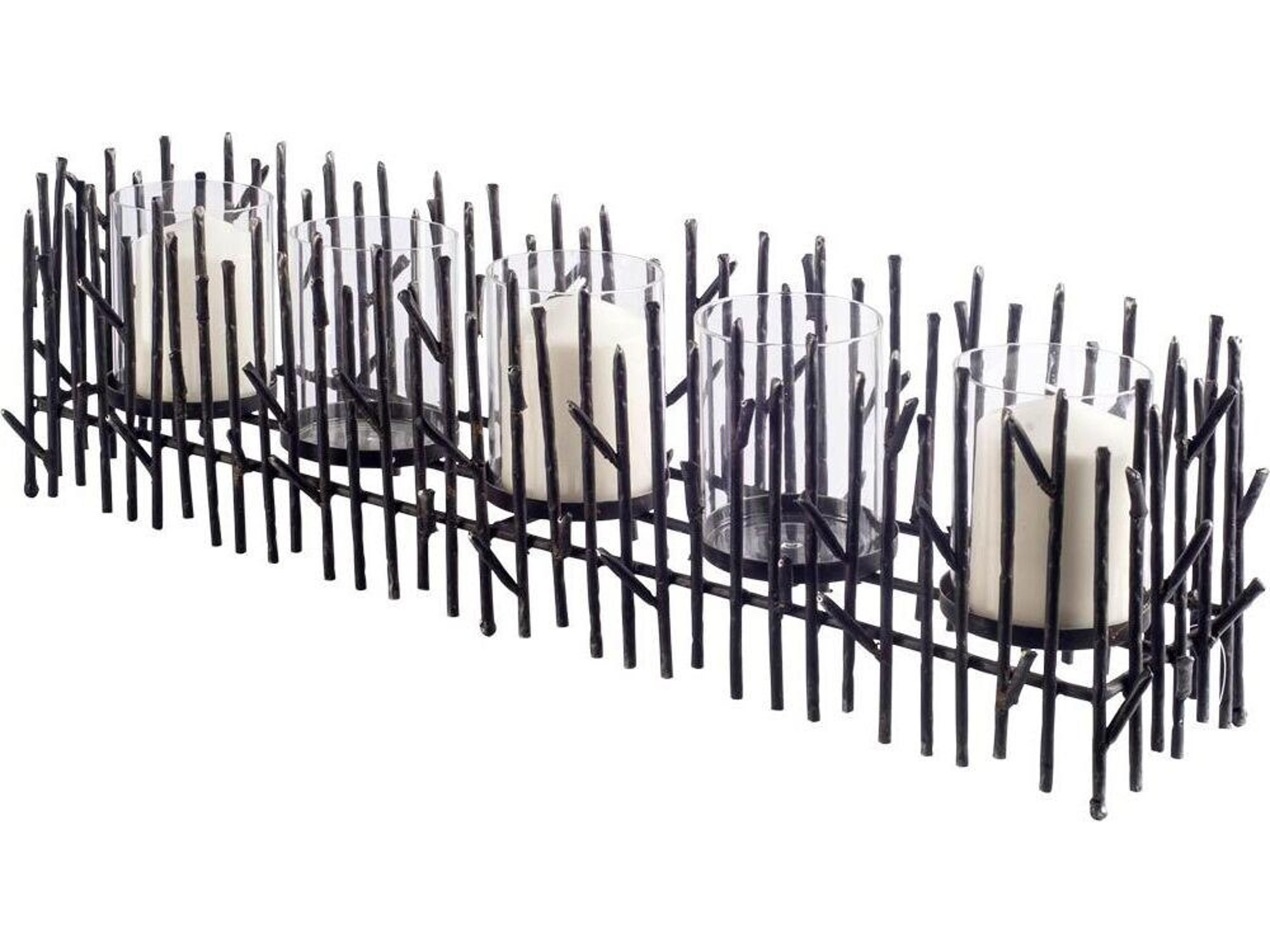 Mercana Mondavi Dark Metal Twigs Table Candle Holder