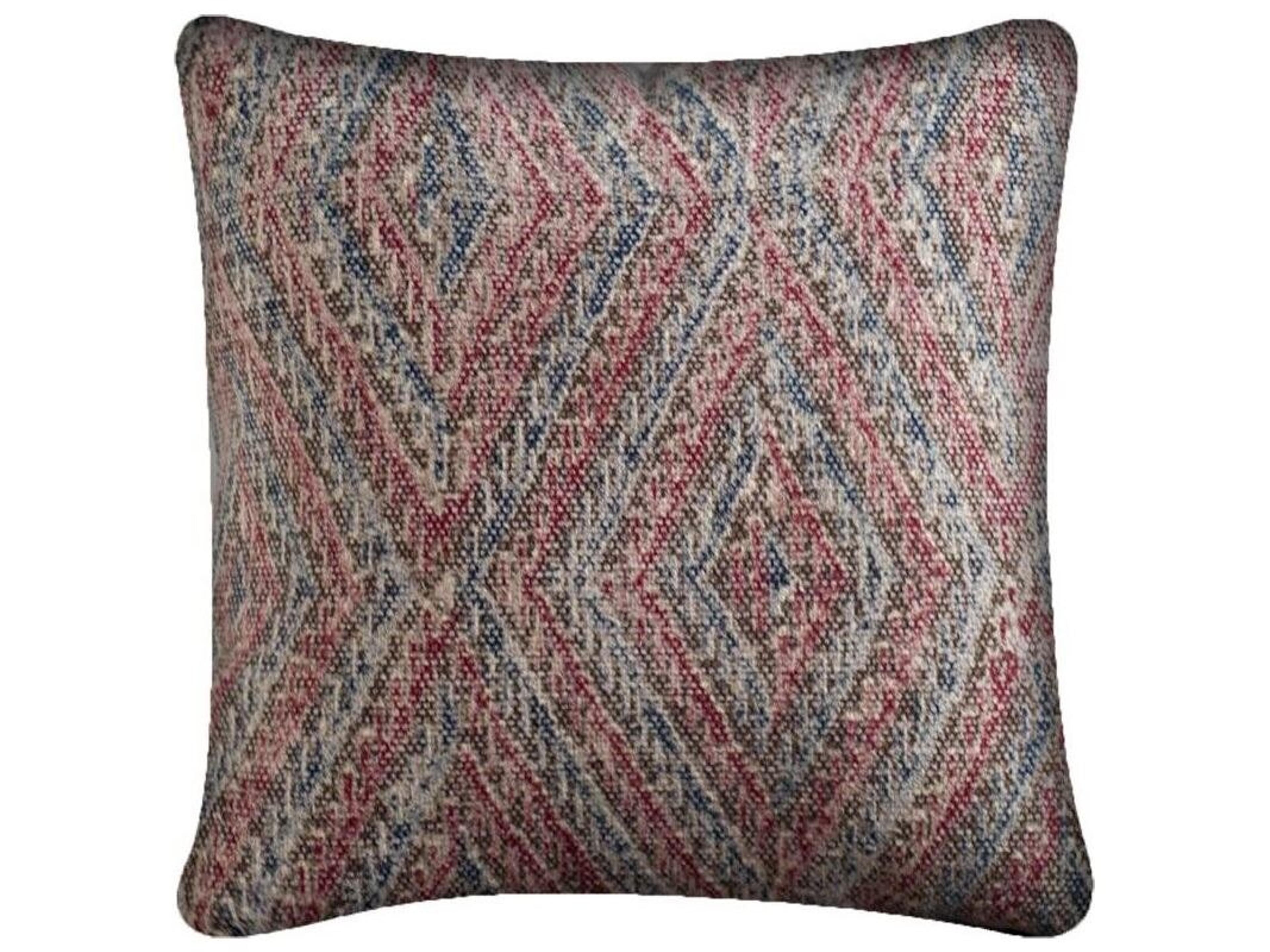 Mercana Nicand 18 x 18 Red/Blue Diamond Pattern Decorative Pillow Cover