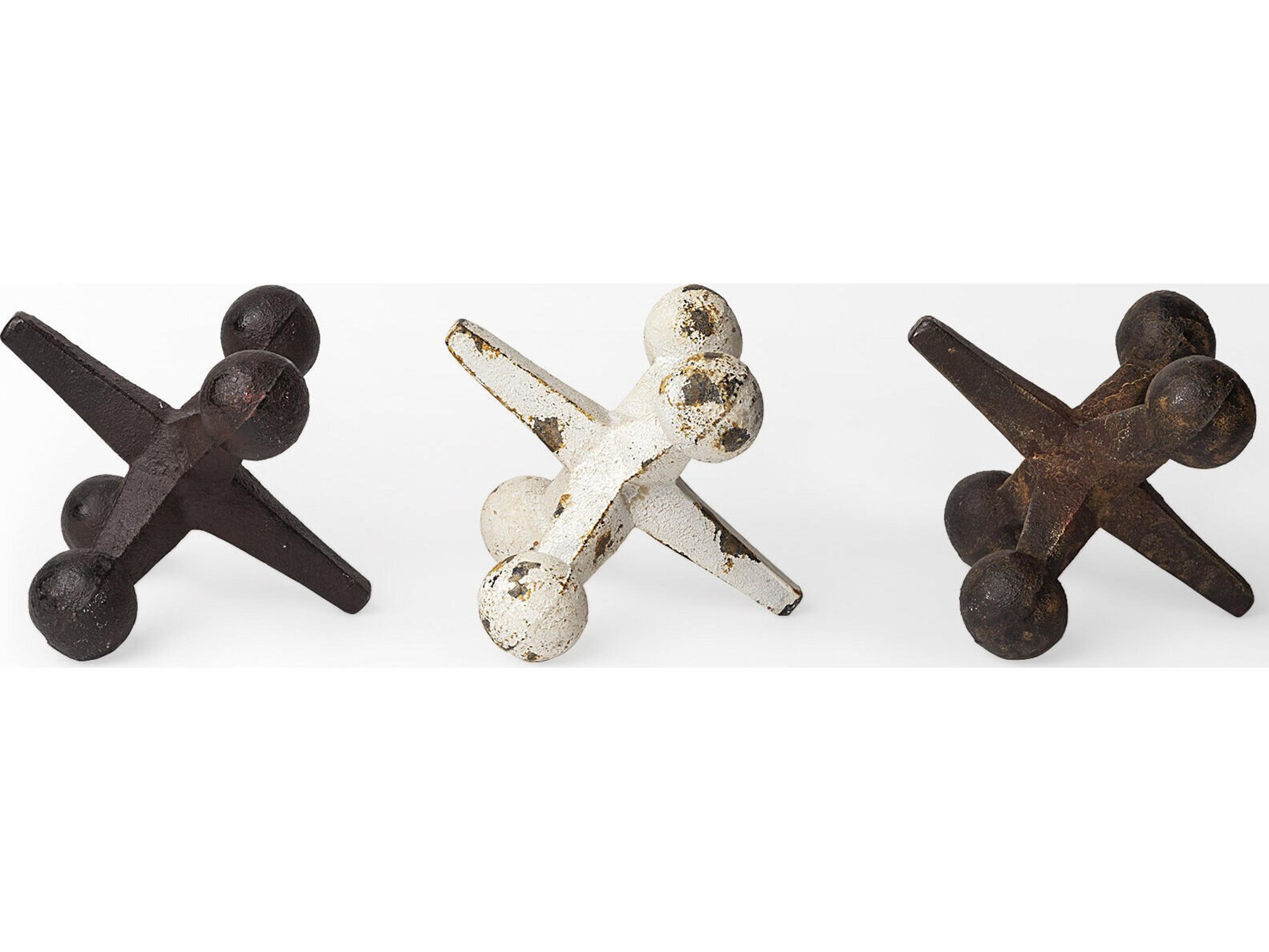 Mercana Jax Set of 3 8L x 7W Cast Iron Metal Jacks