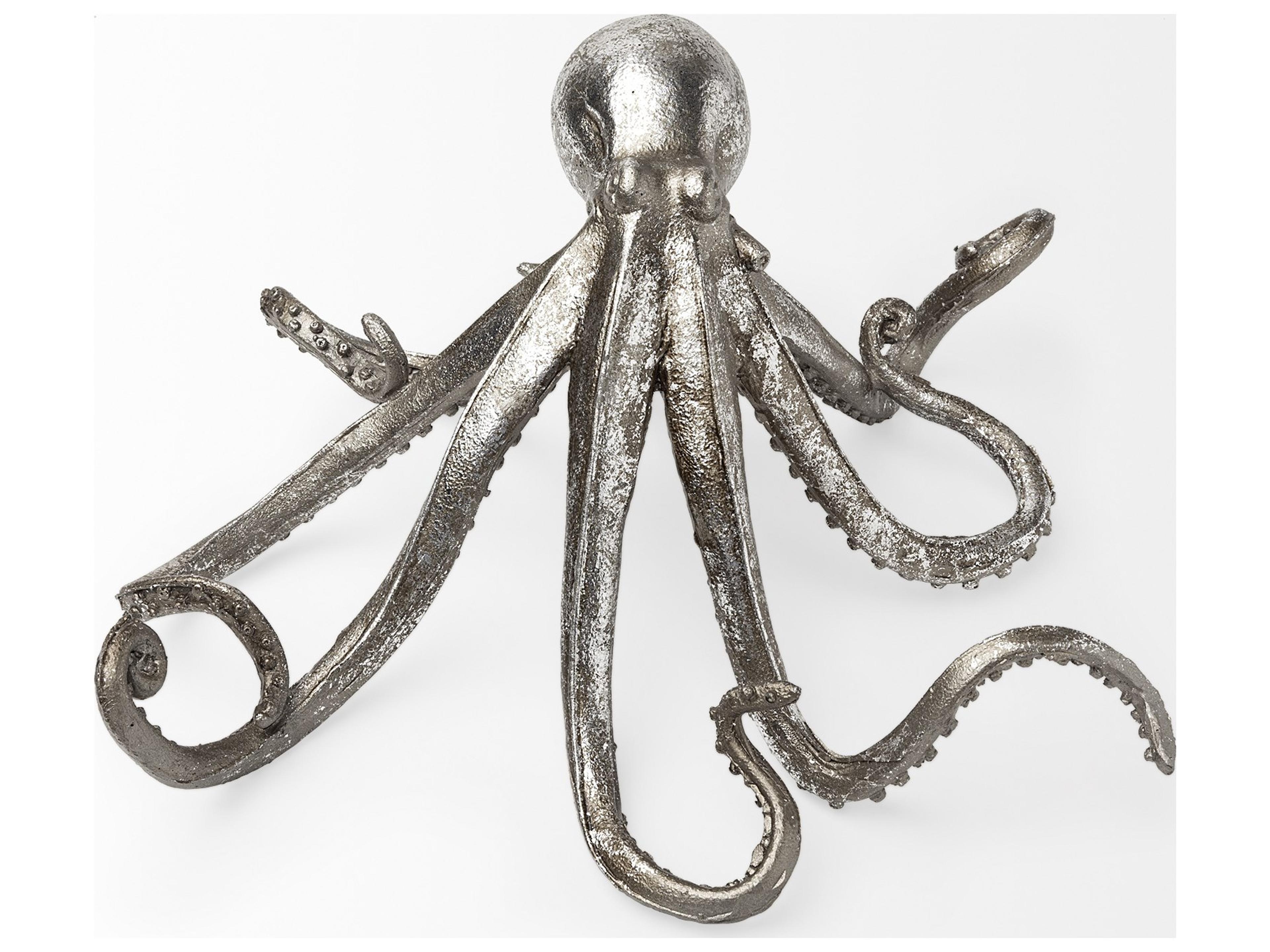 Mercana Strafford Medium 13L x 7W Silver Resin Octopus
