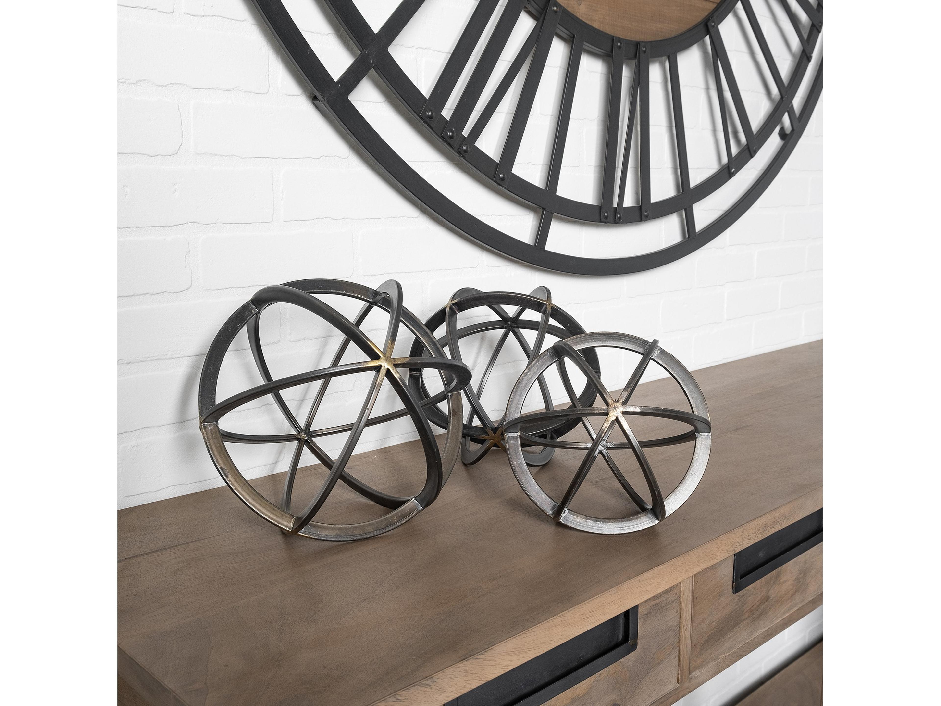 Mercana Galenna II (Medium) 9L x 9W Black Metal Circular Decorative Orb