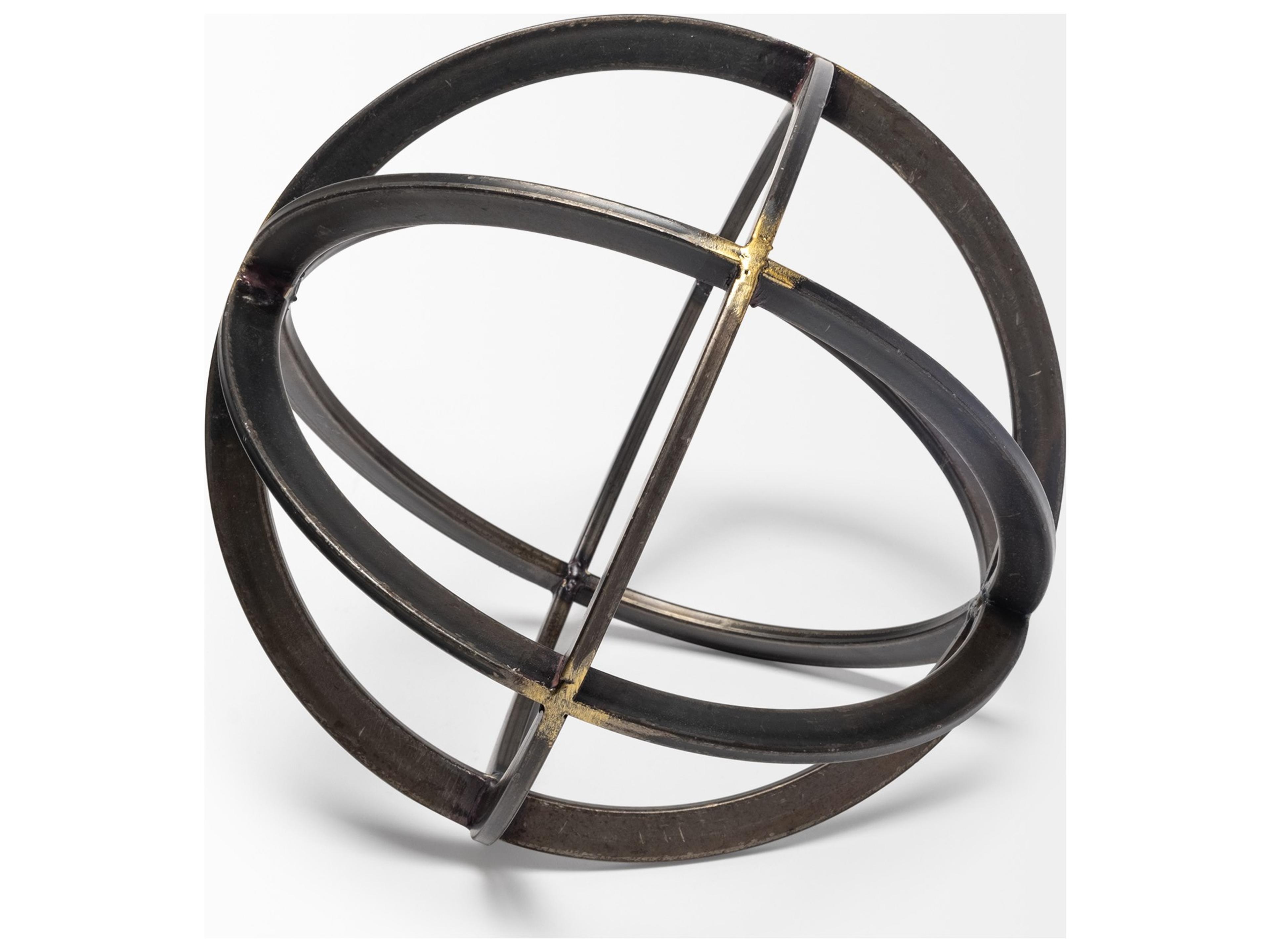 Mercana Galenna II (Medium) 9L x 9W Black Metal Circular Decorative Orb