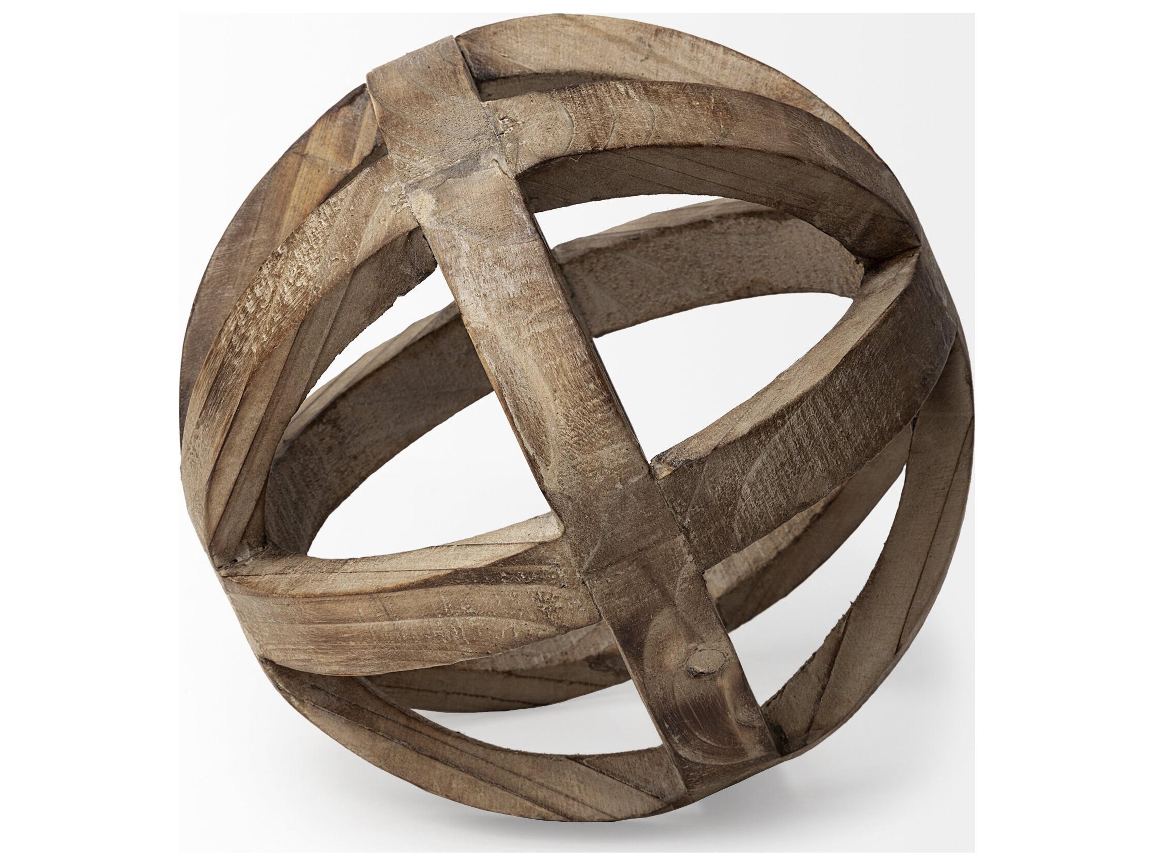 Mercana Tibik 8L x 8W Natural Wooden Orb