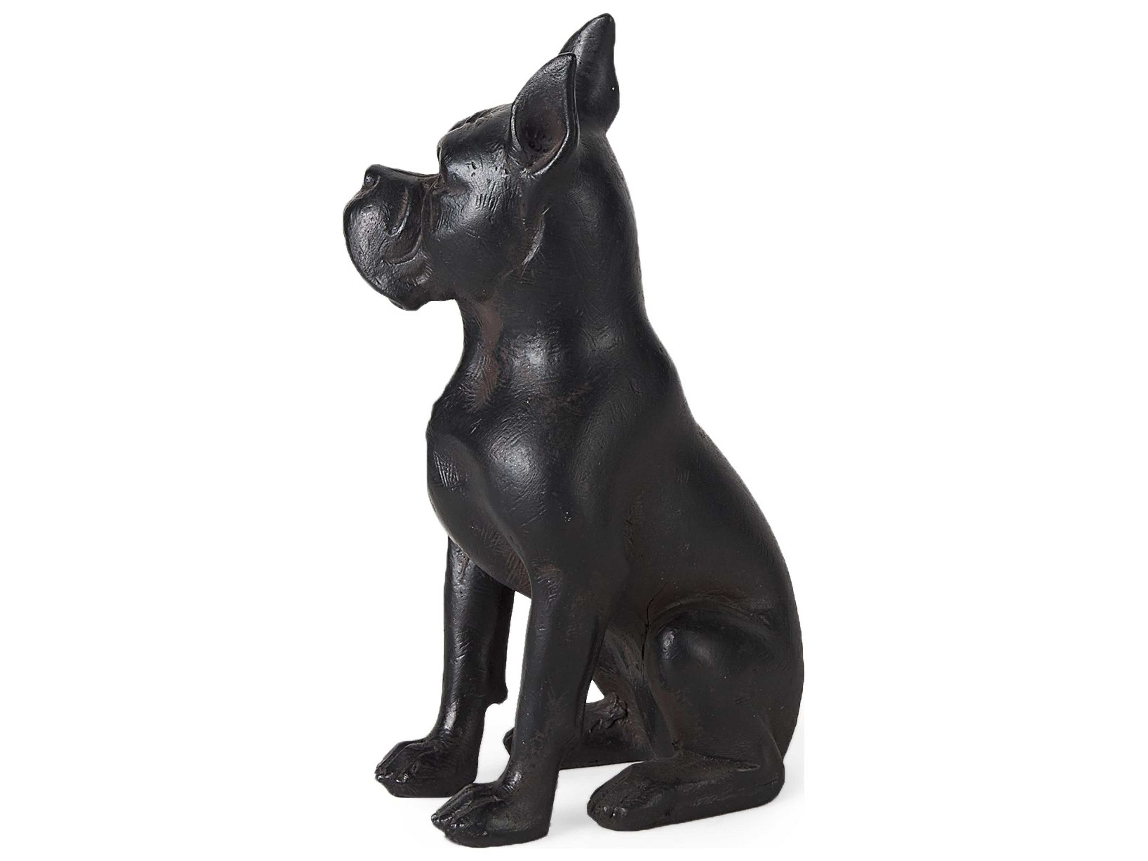 Rocky 4L x 5W Black Resin Boxer Dog