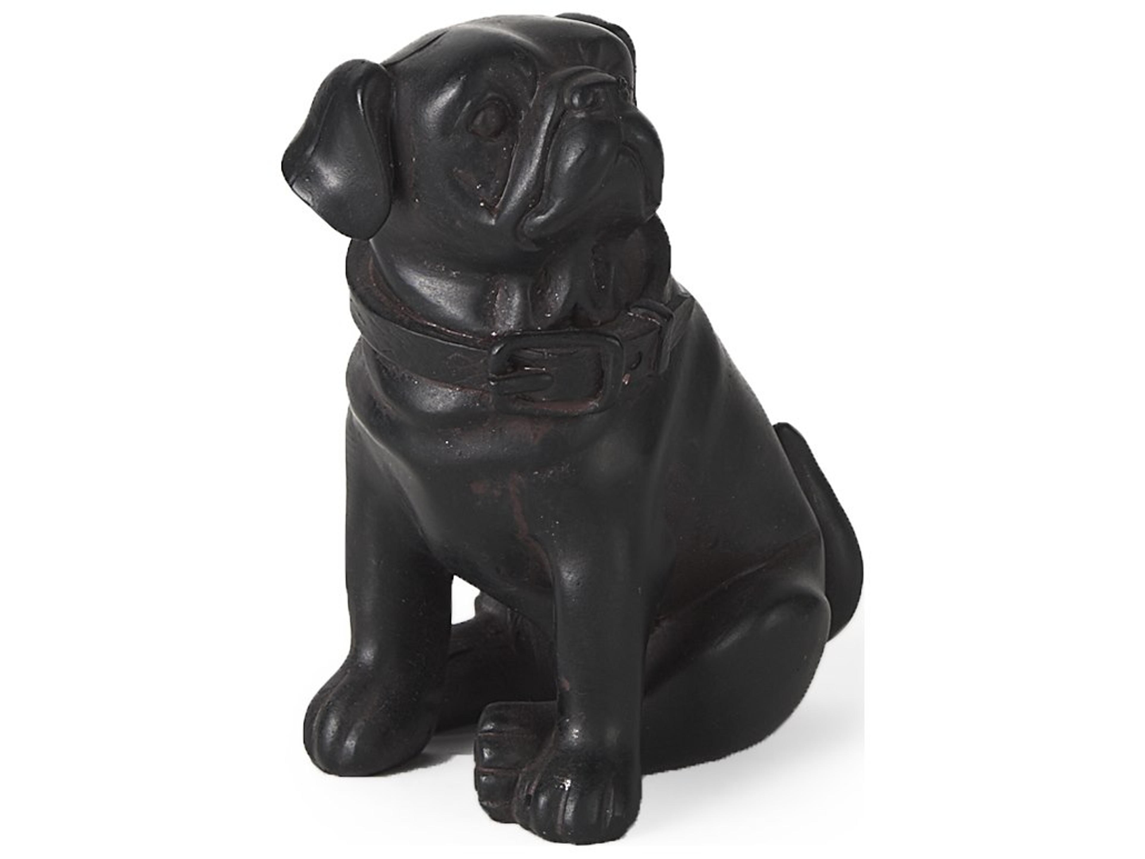 Cadence 4L x 5W Black Resin Pug Dog