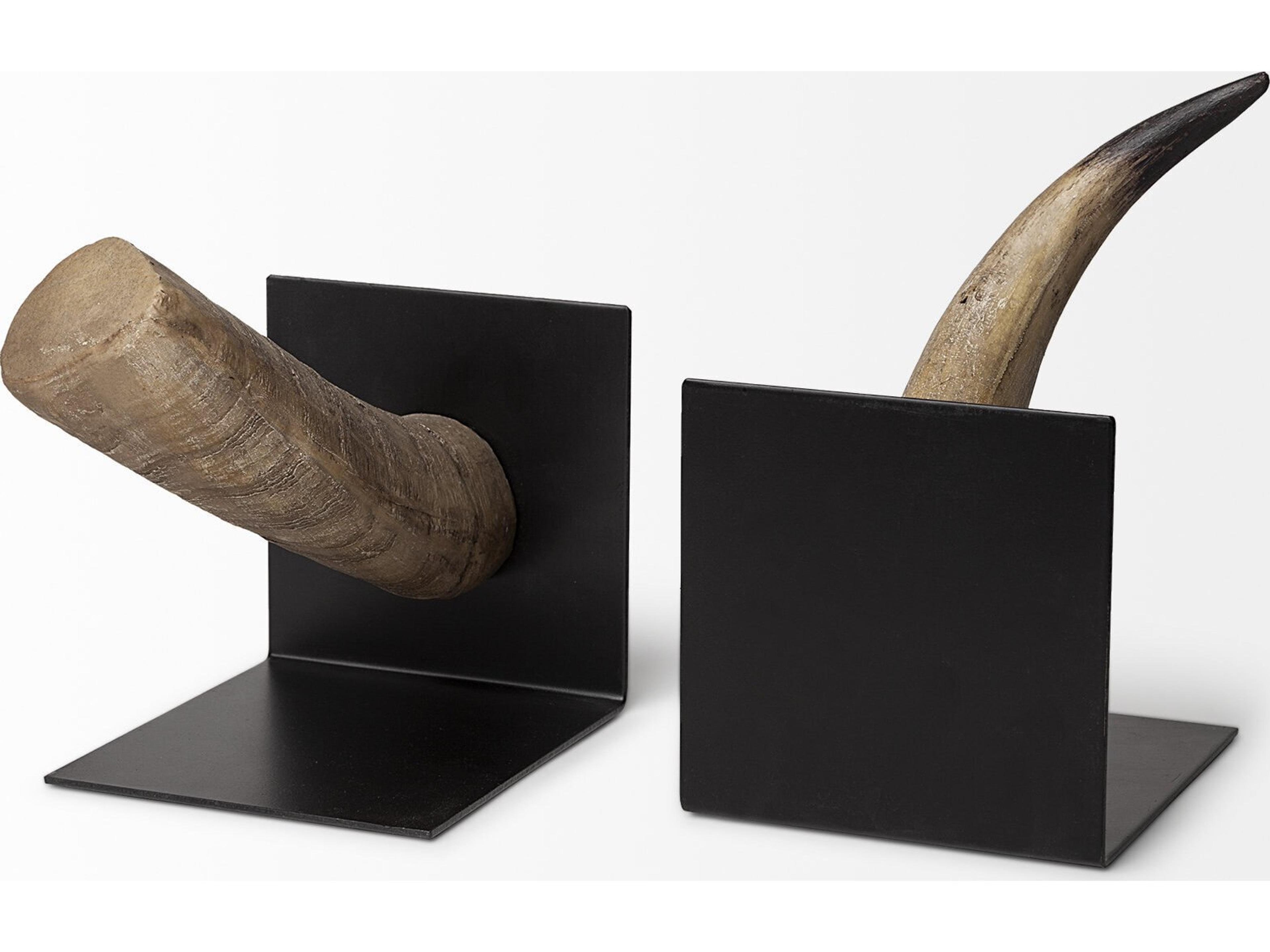 Mercana Nickerson (Set of 2) 6L x 7W Bull Horn Bookends