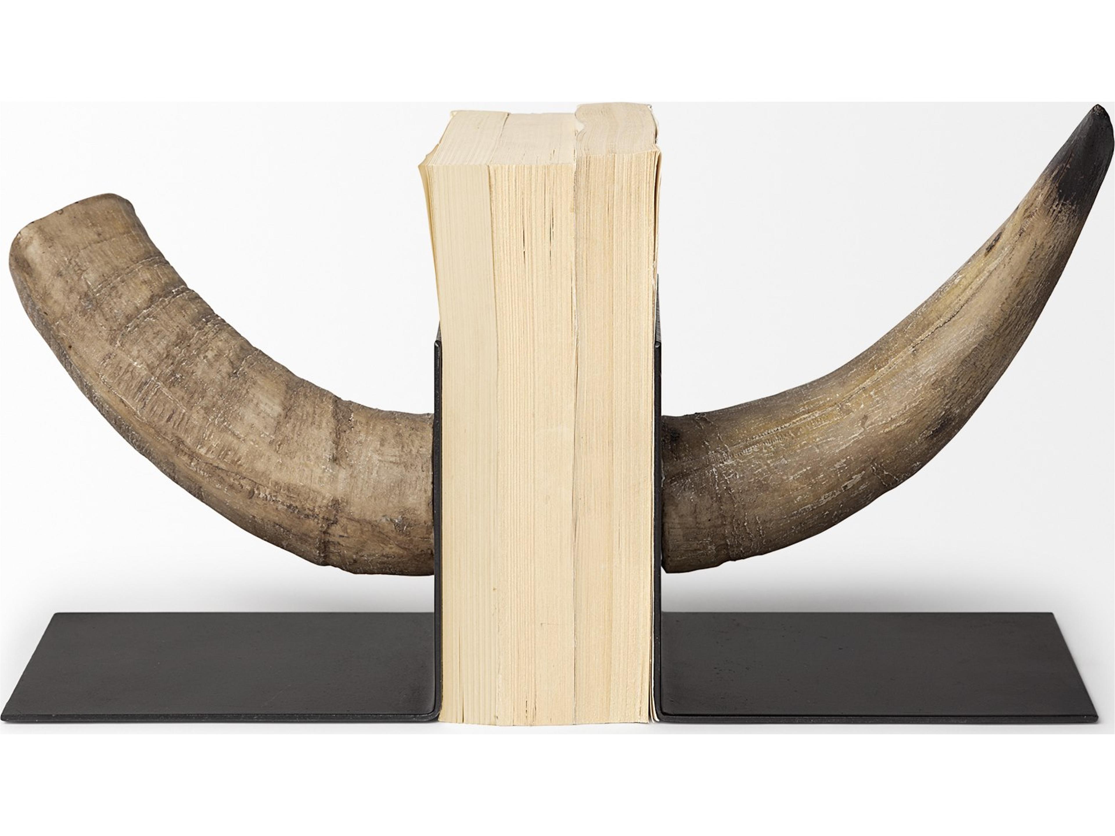 Mercana Nickerson (Set of 2) 6L x 7W Bull Horn Bookends