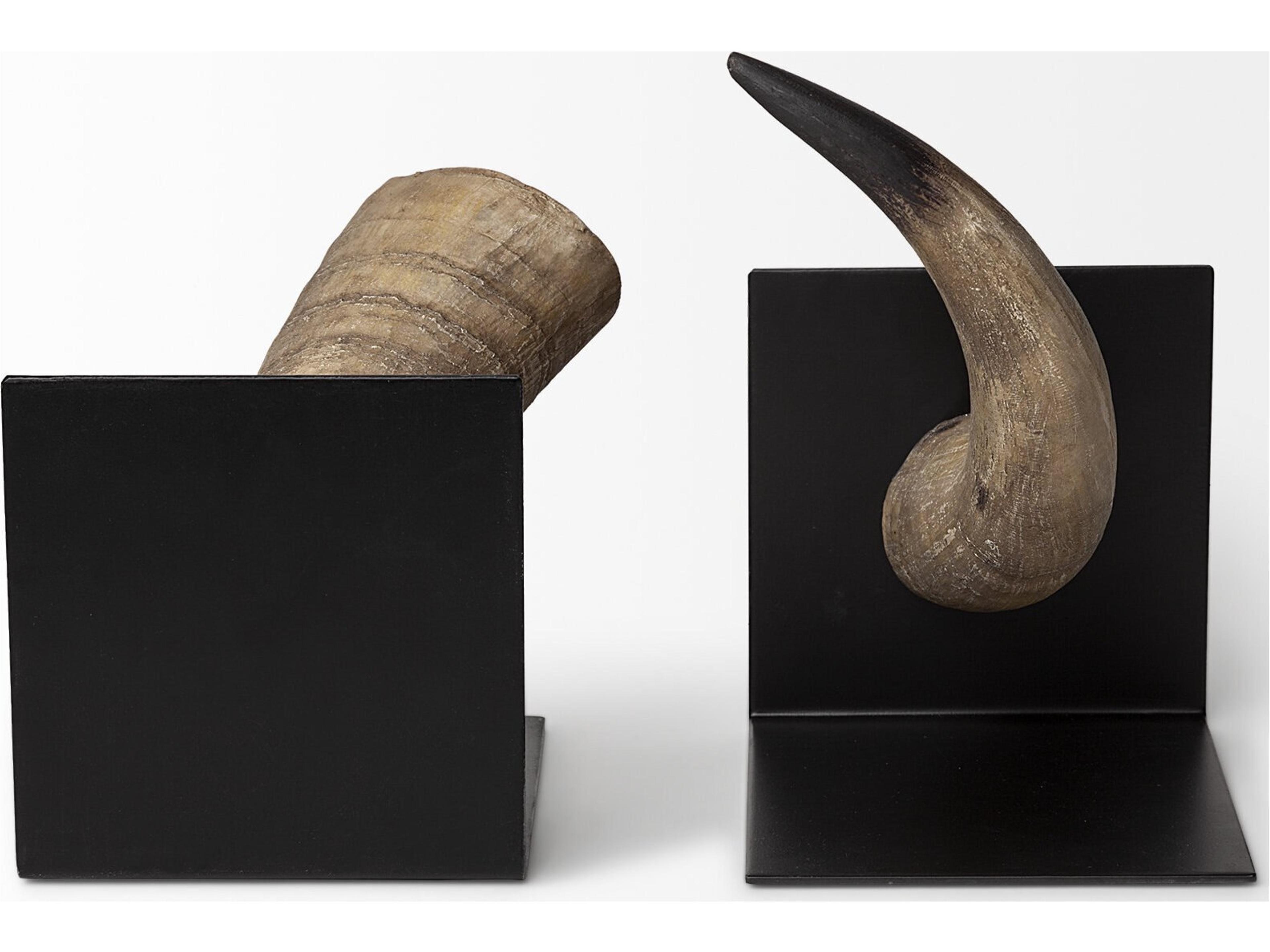 Mercana Nickerson (Set of 2) 6L x 7W Bull Horn Bookends