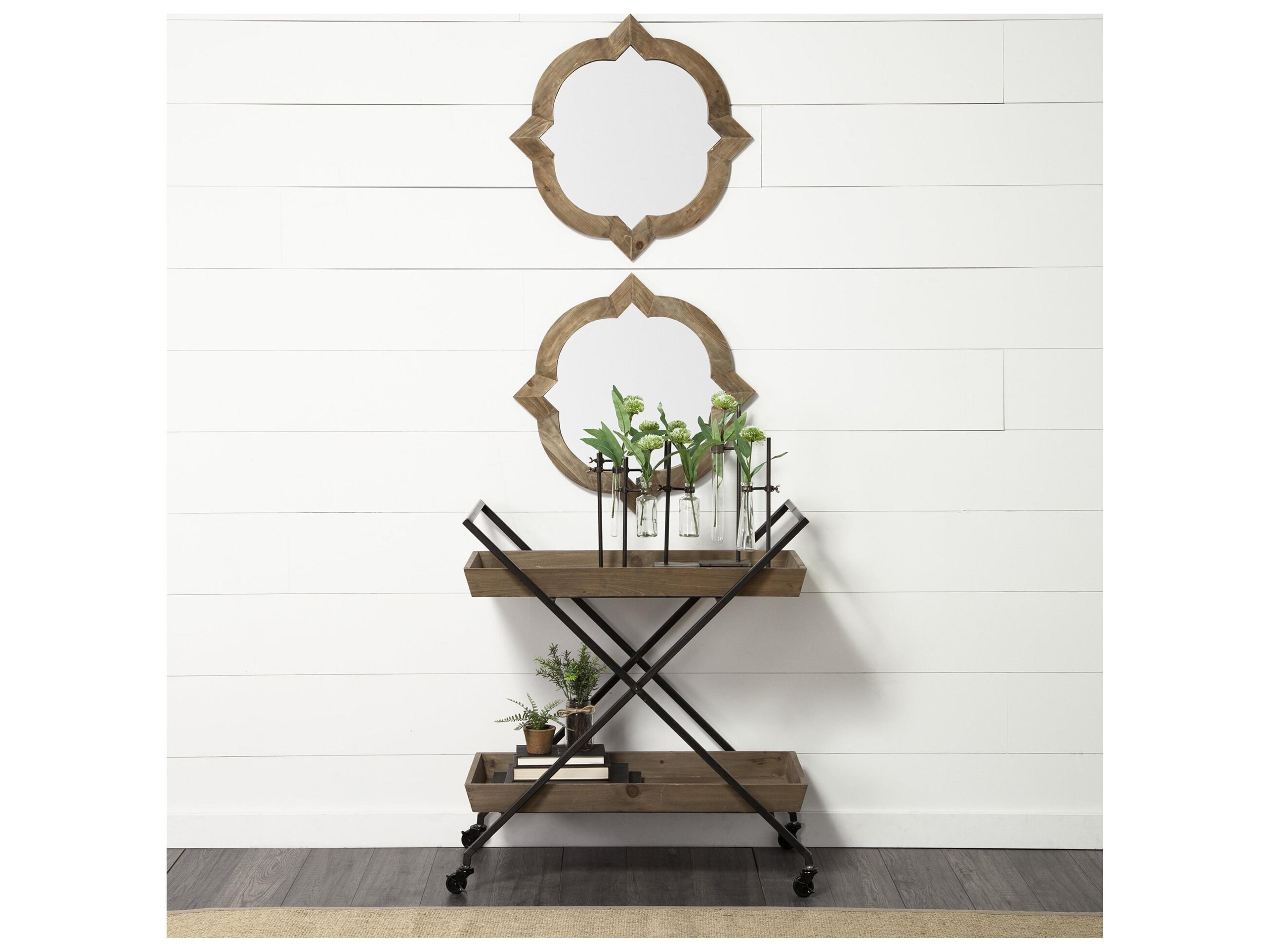 Mercana Jarvis Set of Five Dark Brown Metal and Glass Chemistry Inspired Bottles