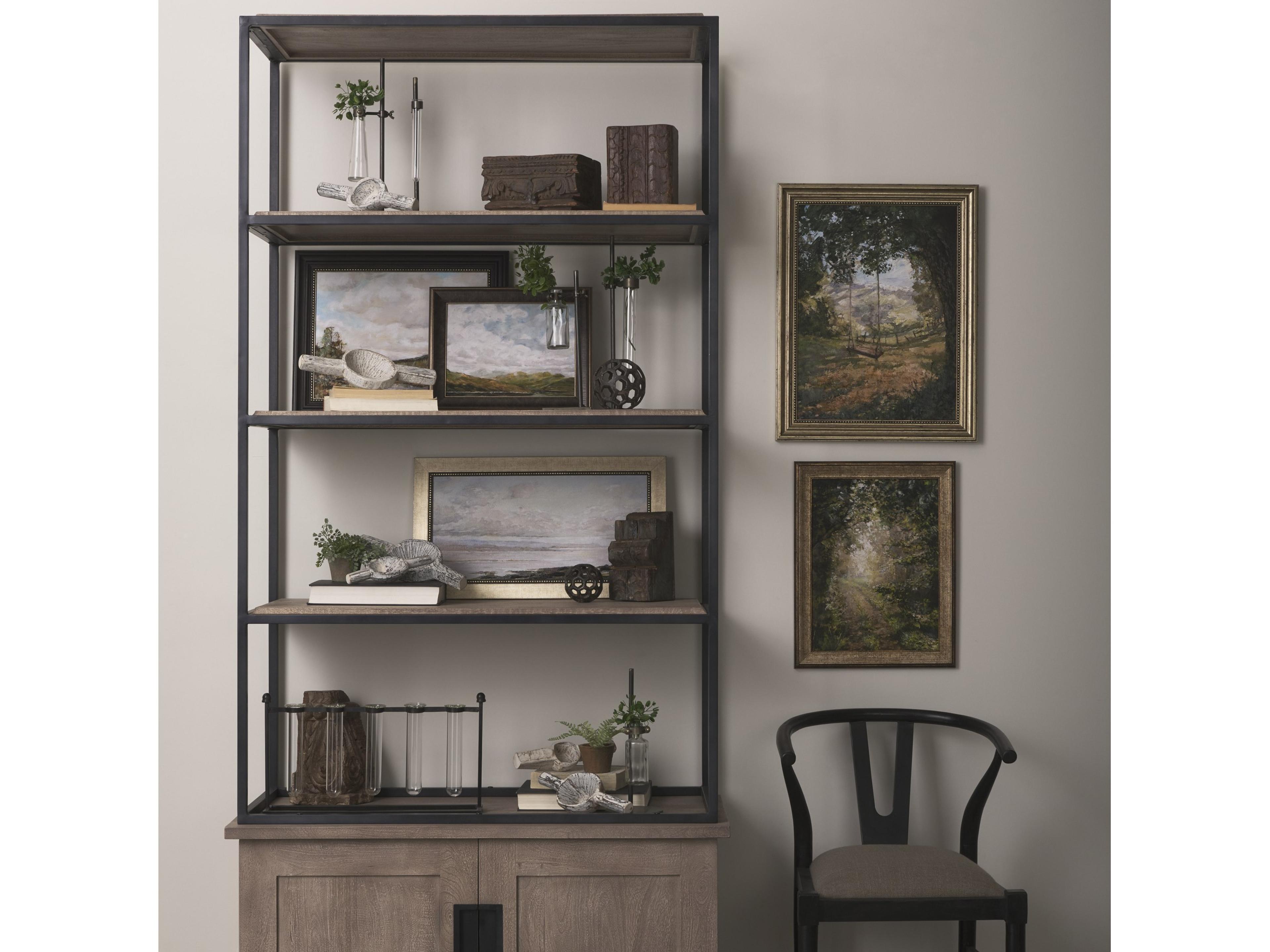 Mercana Jarvis Set of Five Dark Brown Metal and Glass Chemistry Inspired Bottles