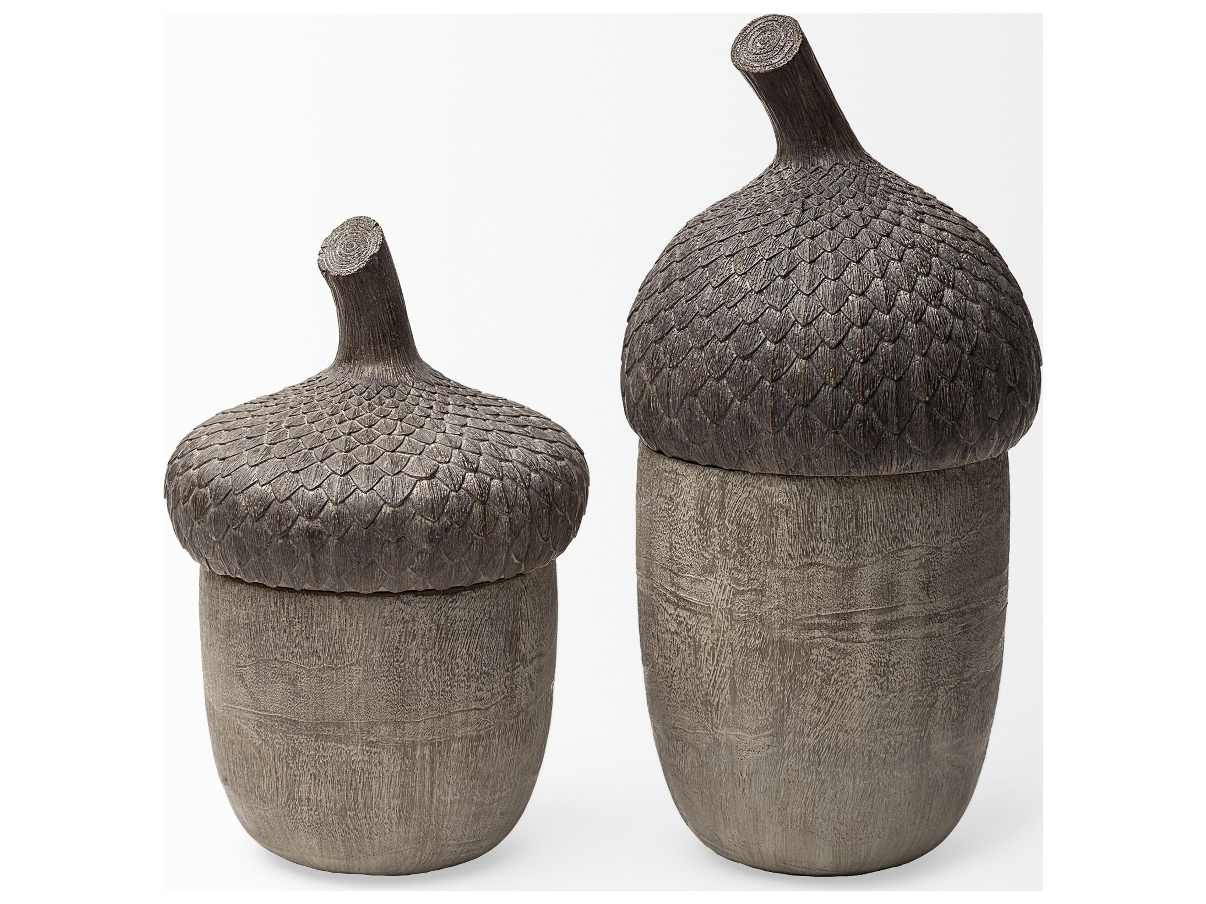 Mercana Mandor I (Small) 6L x 6W Brown Resin Acorn Box