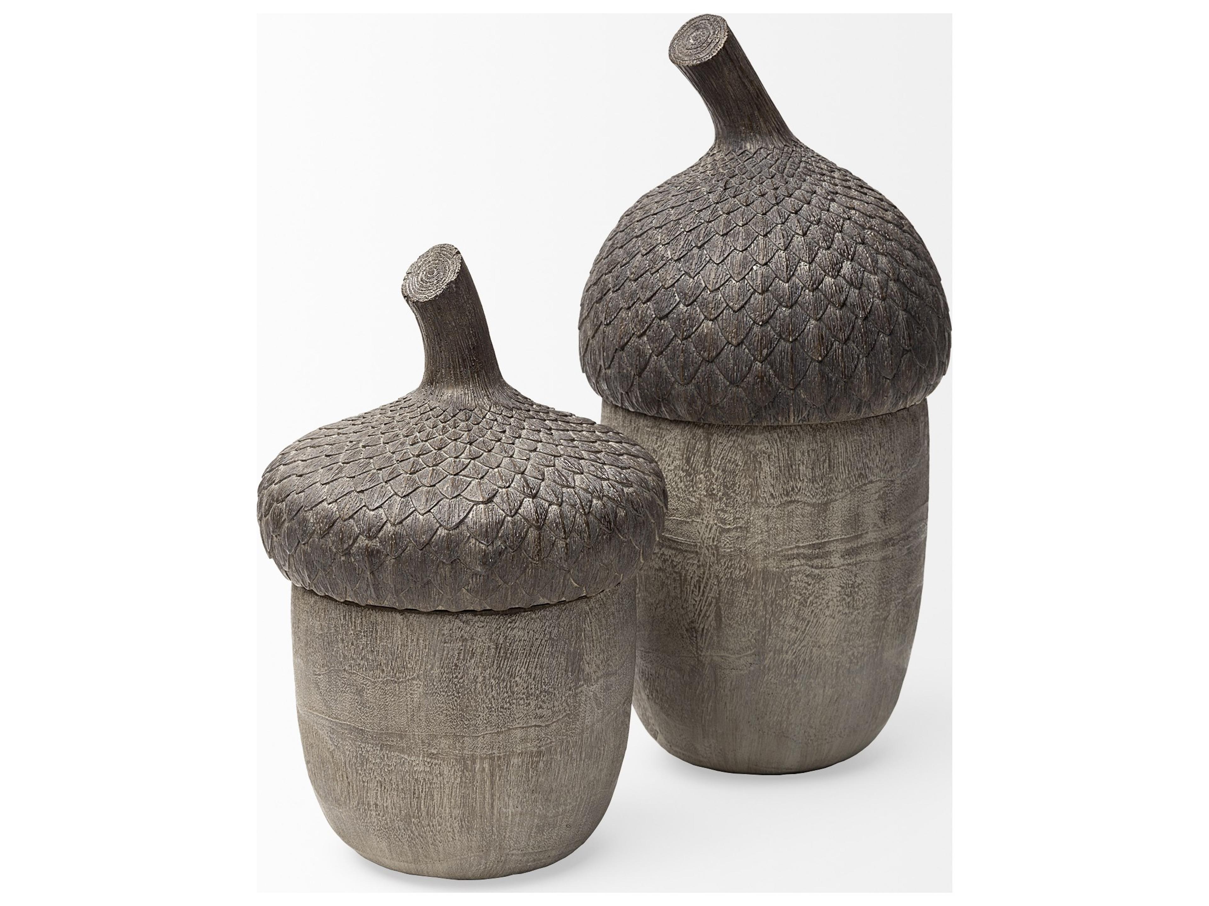 Mercana Mandor I (Small) 6L x 6W Brown Resin Acorn Box