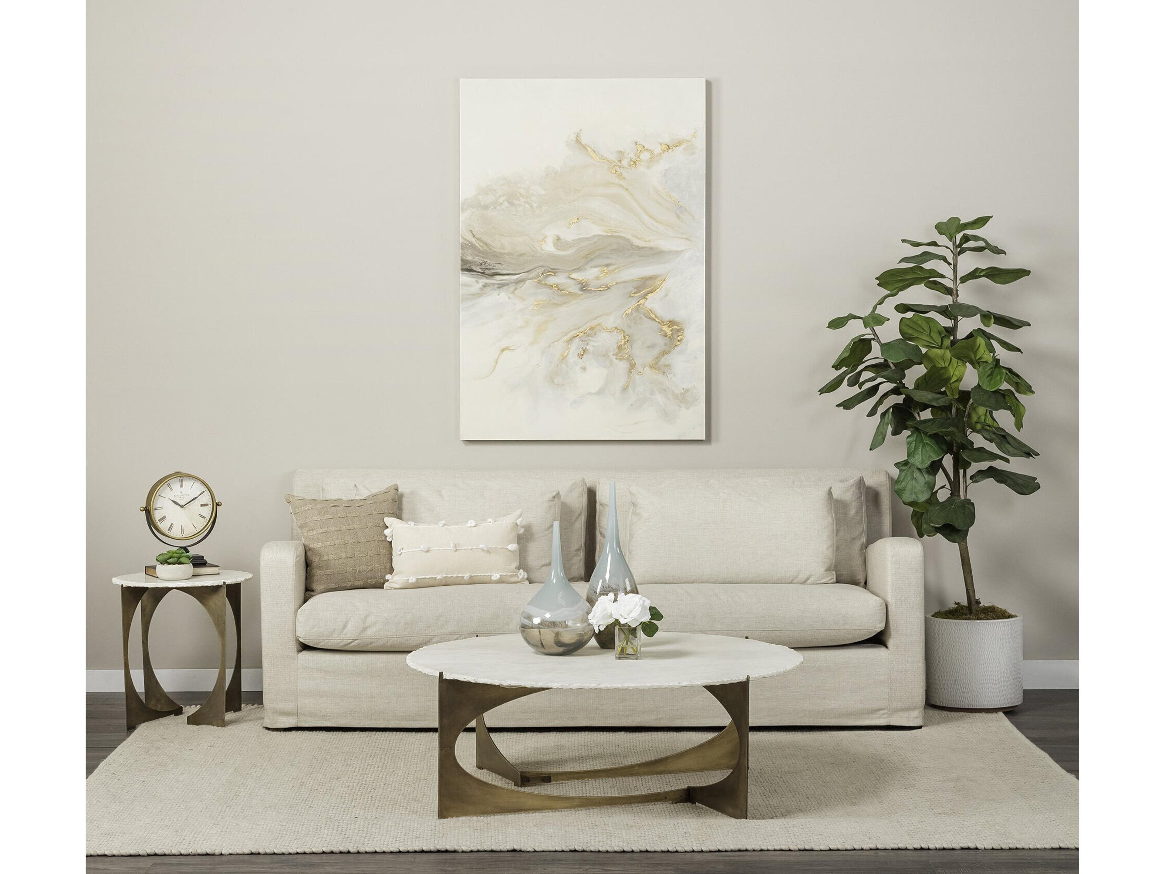 Mercana Houston Gold Metal Half Moon Base Table Clock