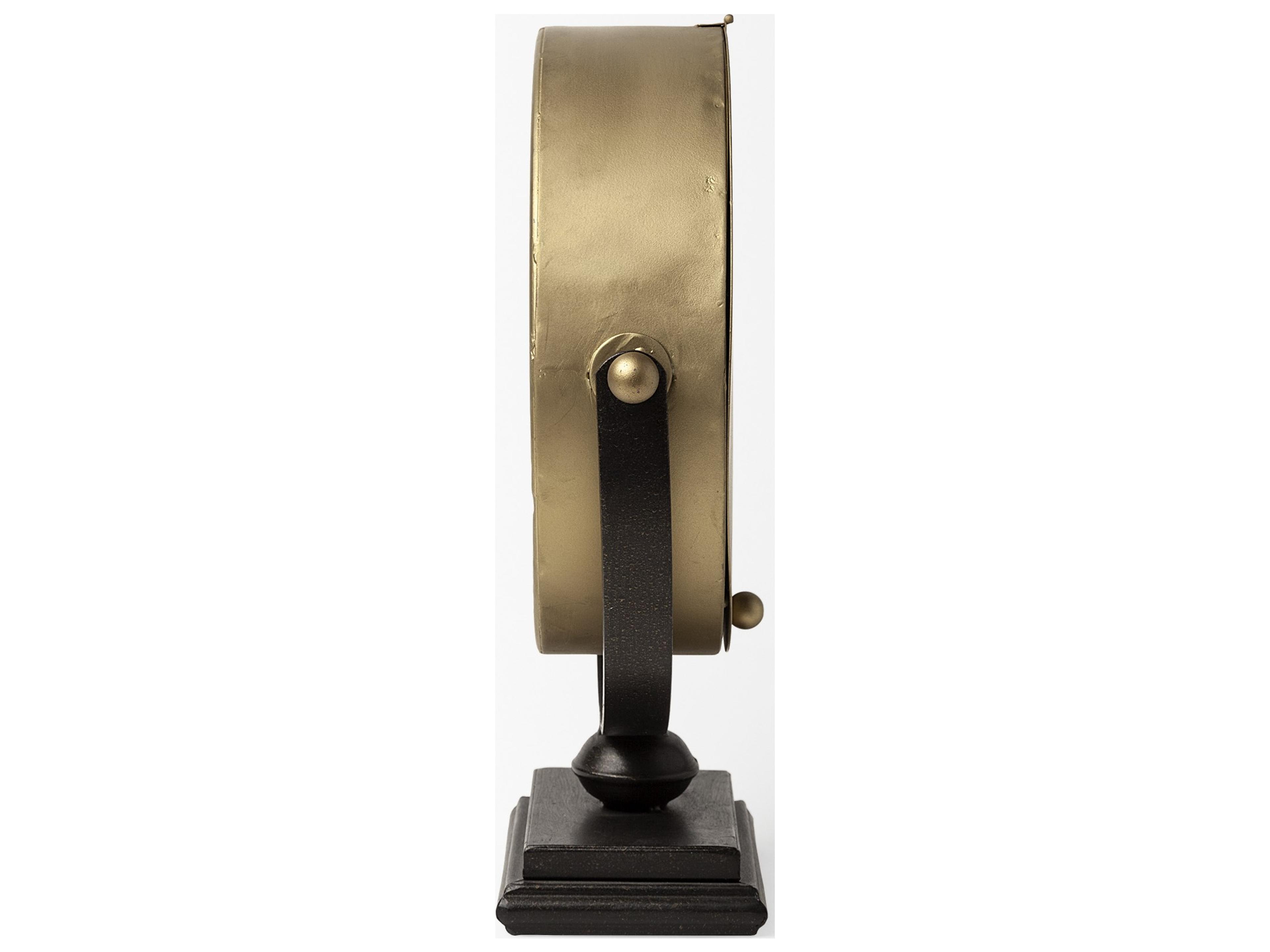 Mercana Houston Gold Metal Half Moon Base Table Clock