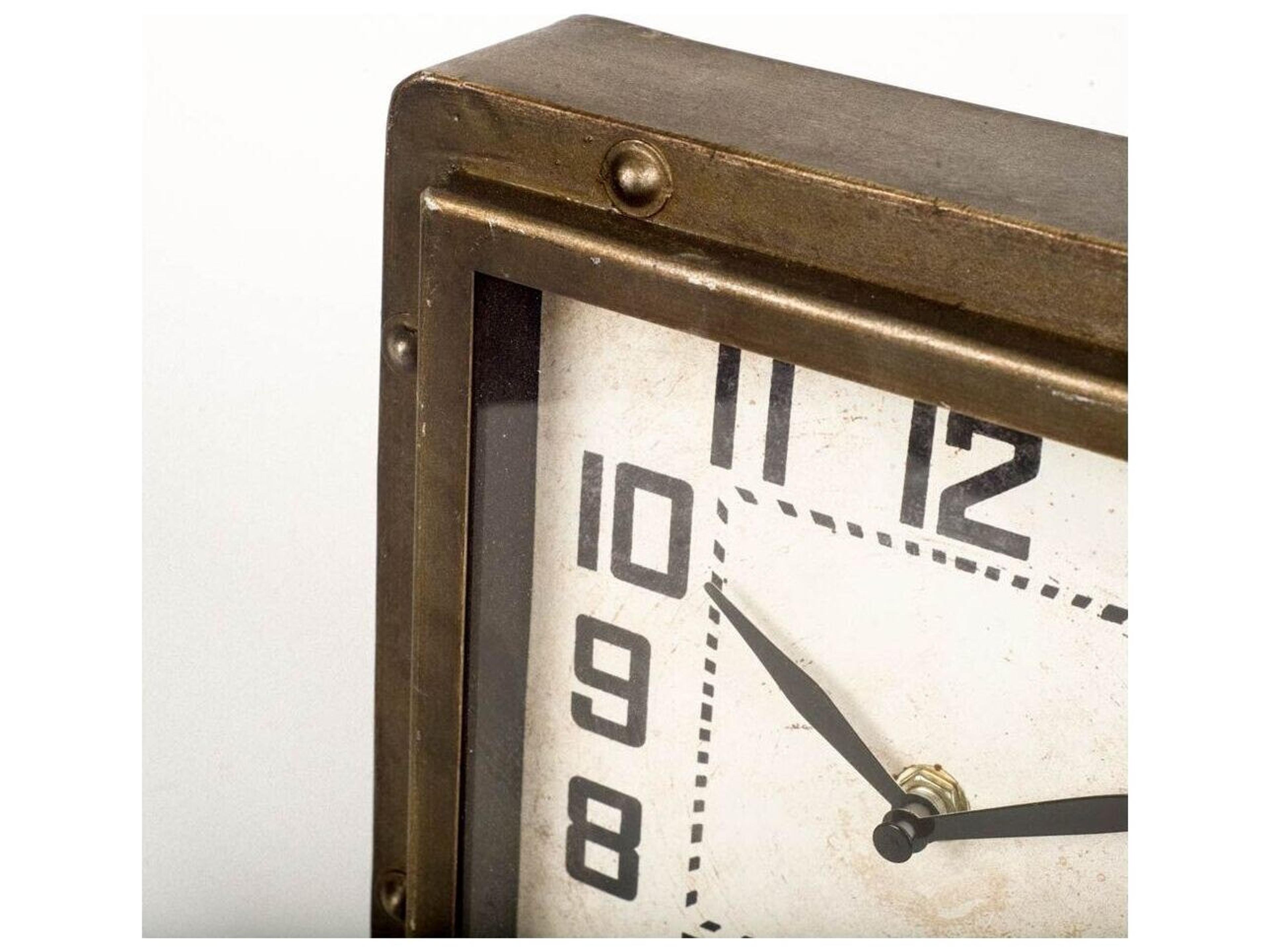 Mercana Redding Bronze Toned Metal Square Table Clock