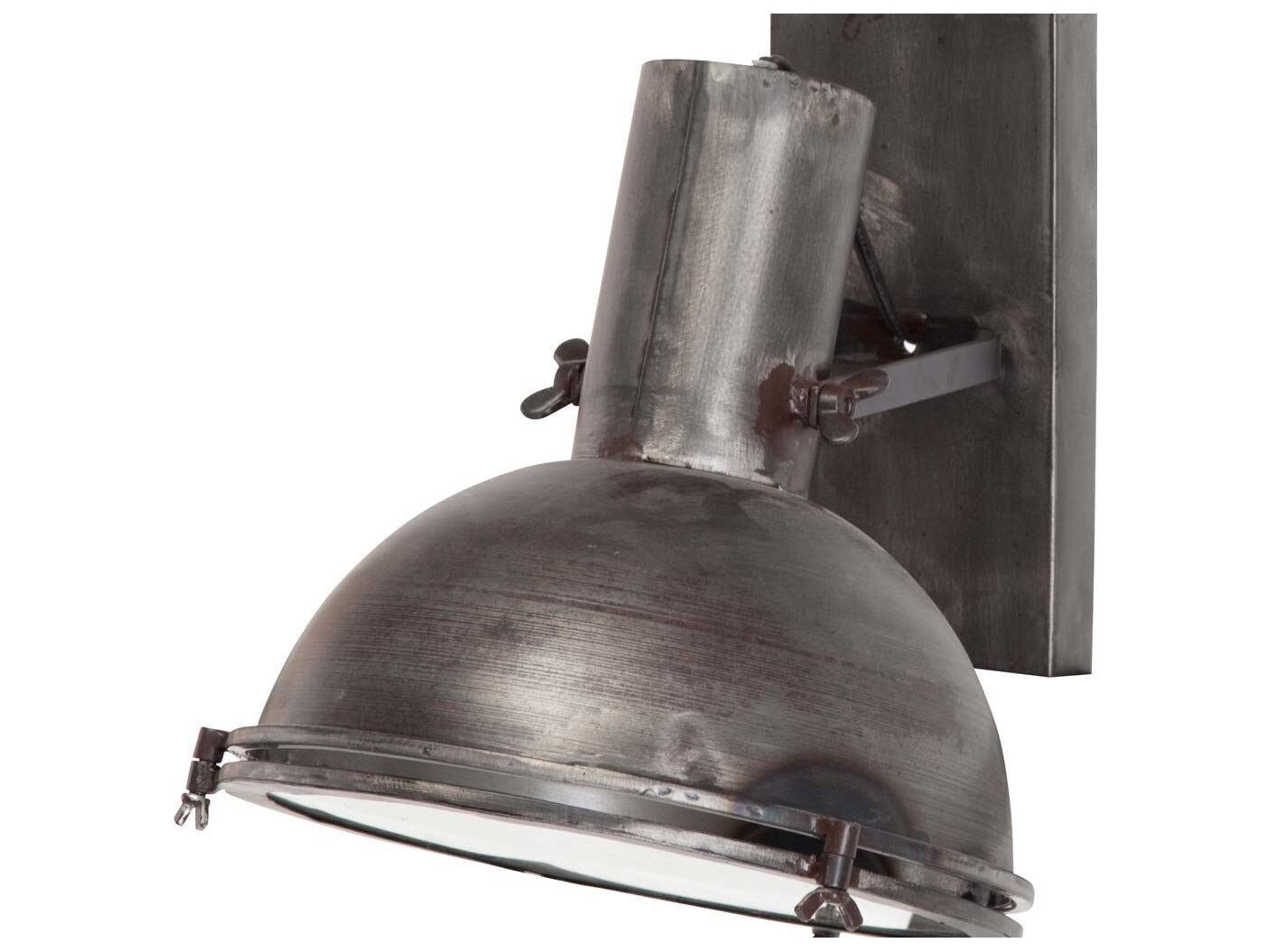 Mercana Taza 10.3x12 Gray Metal Dome Shade Wall Sconce