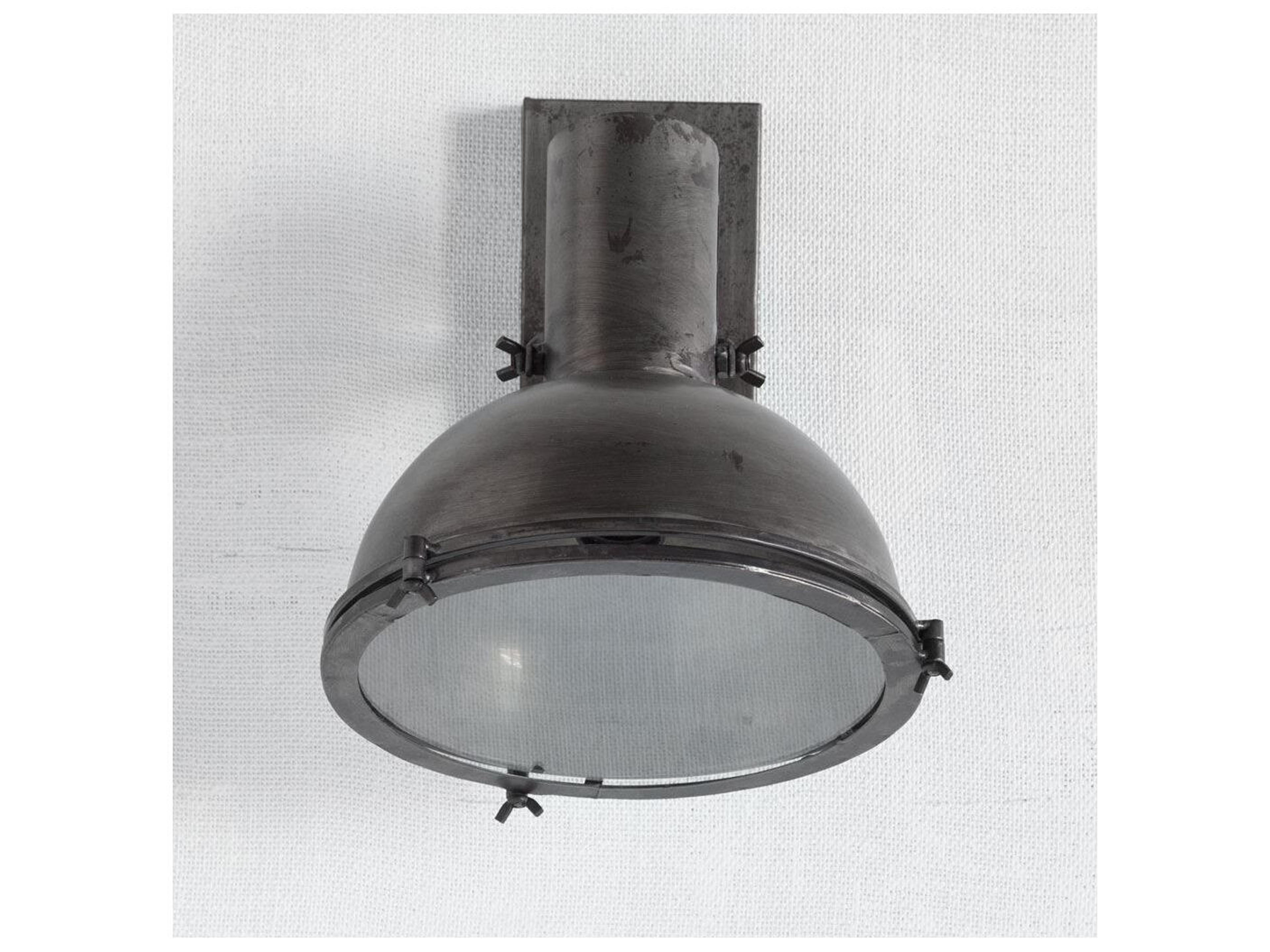 Mercana Taza 10.3x12 Gray Metal Dome Shade Wall Sconce