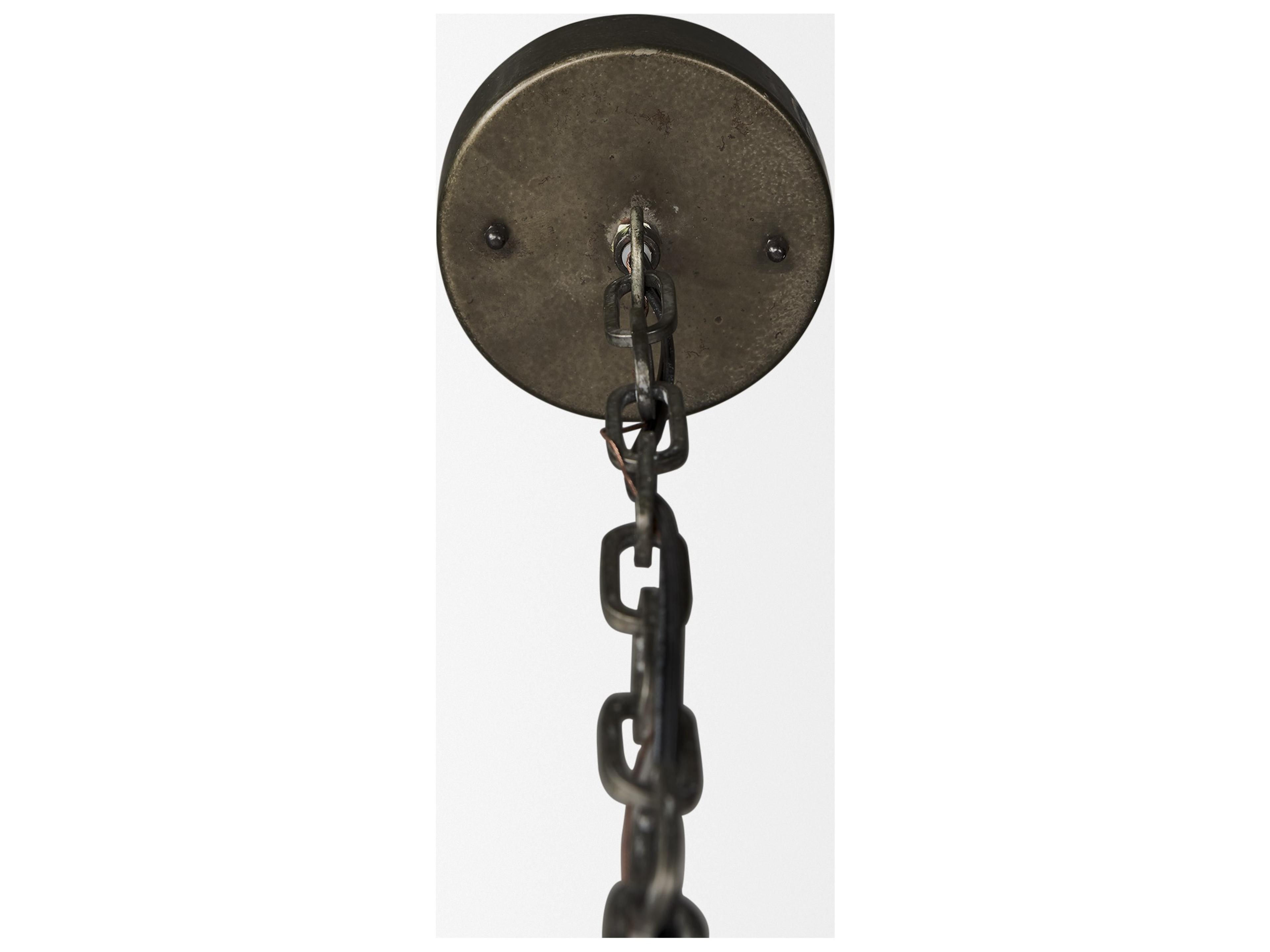 Mercana Zaio 12.5Lx 12.5W x 18.5H Weathered Antique Gold Metal Caged Bulb Pendant Light