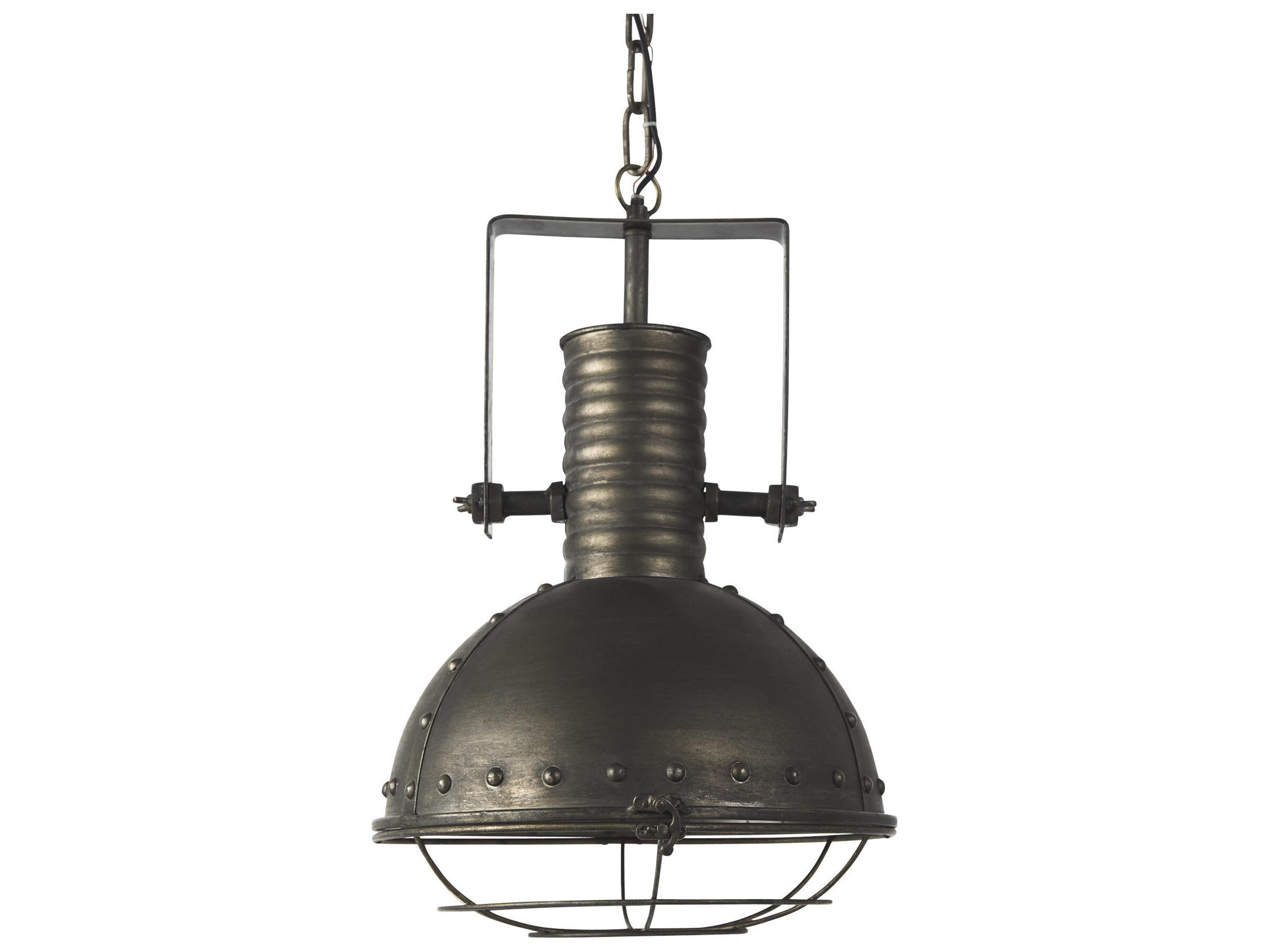 Mercana Zaio 12.5Lx 12.5W x 18.5H Weathered Antique Gold Metal Caged Bulb Pendant Light