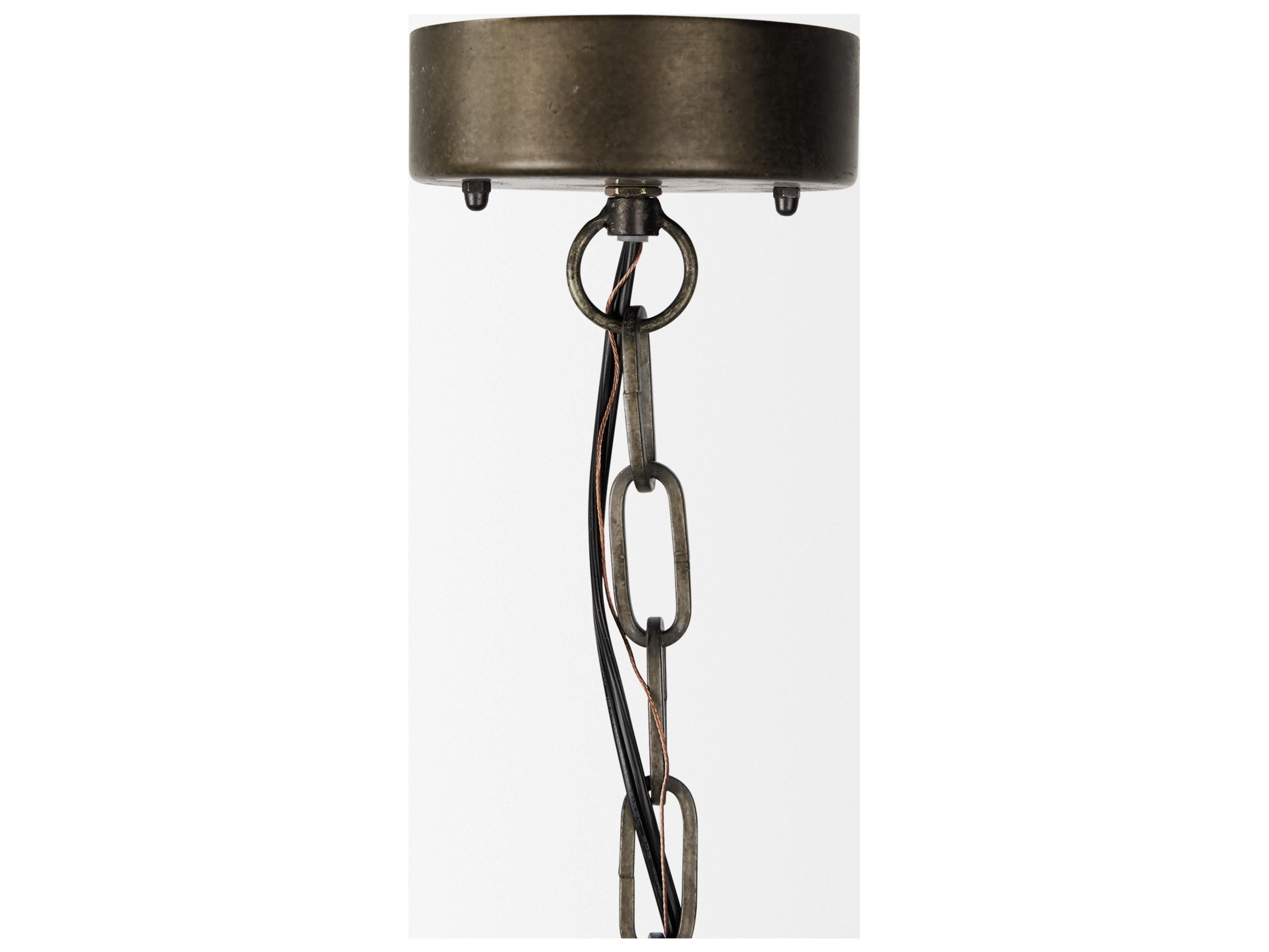 Mercana Zaio 12.5Lx 12.5W x 18.5H Weathered Antique Gold Metal Caged Bulb Pendant Light