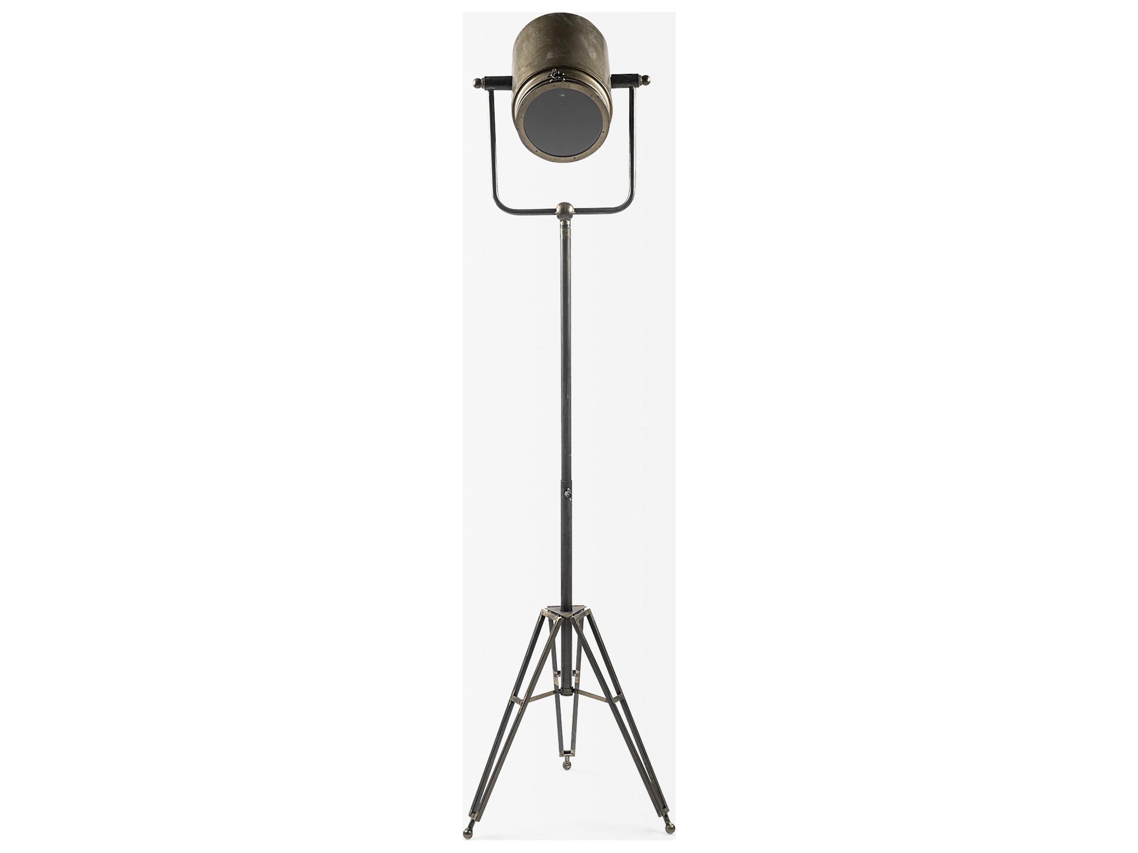 Mercana Debdou (61"H) Gold Metal Adjustable Cinema-Style Floor Lamp