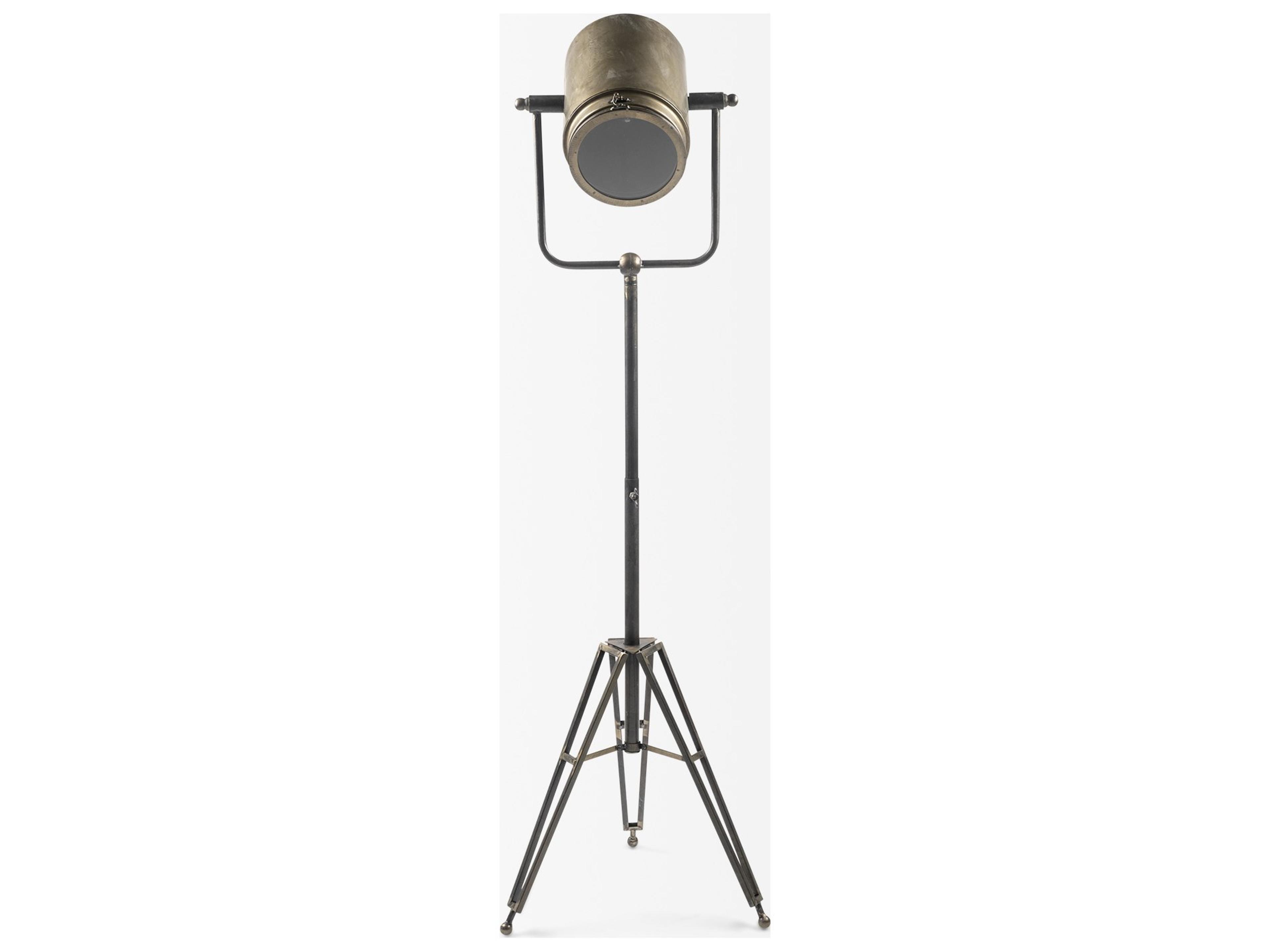 Mercana Debdou (61"H) Gold Metal Adjustable Cinema-Style Floor Lamp