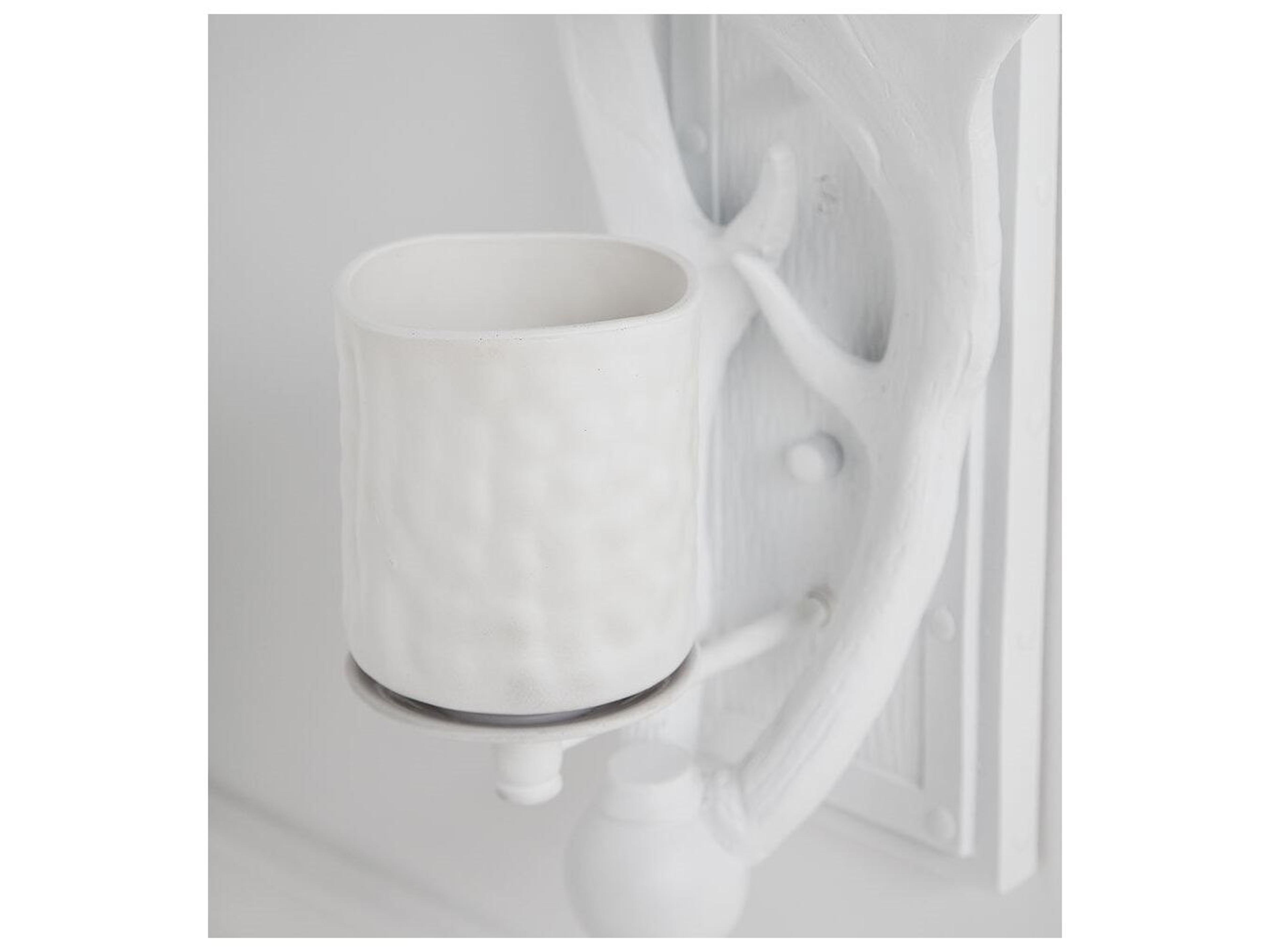 Mercana Rockland 8x19.5 White Resin Antlers Wall Sconce