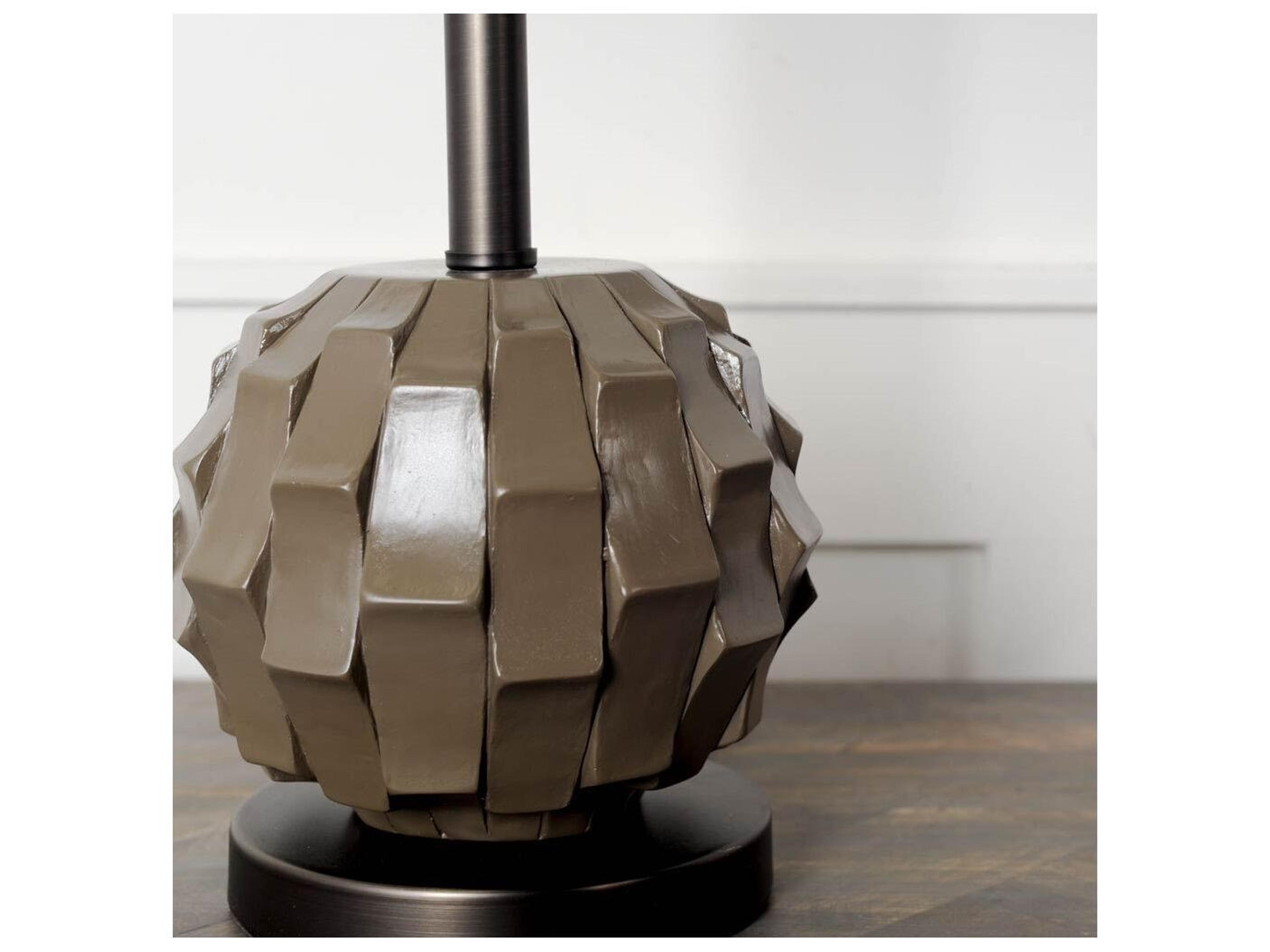 Mercana Brant I 25" Brown Resin Base White Shade Table Lamp