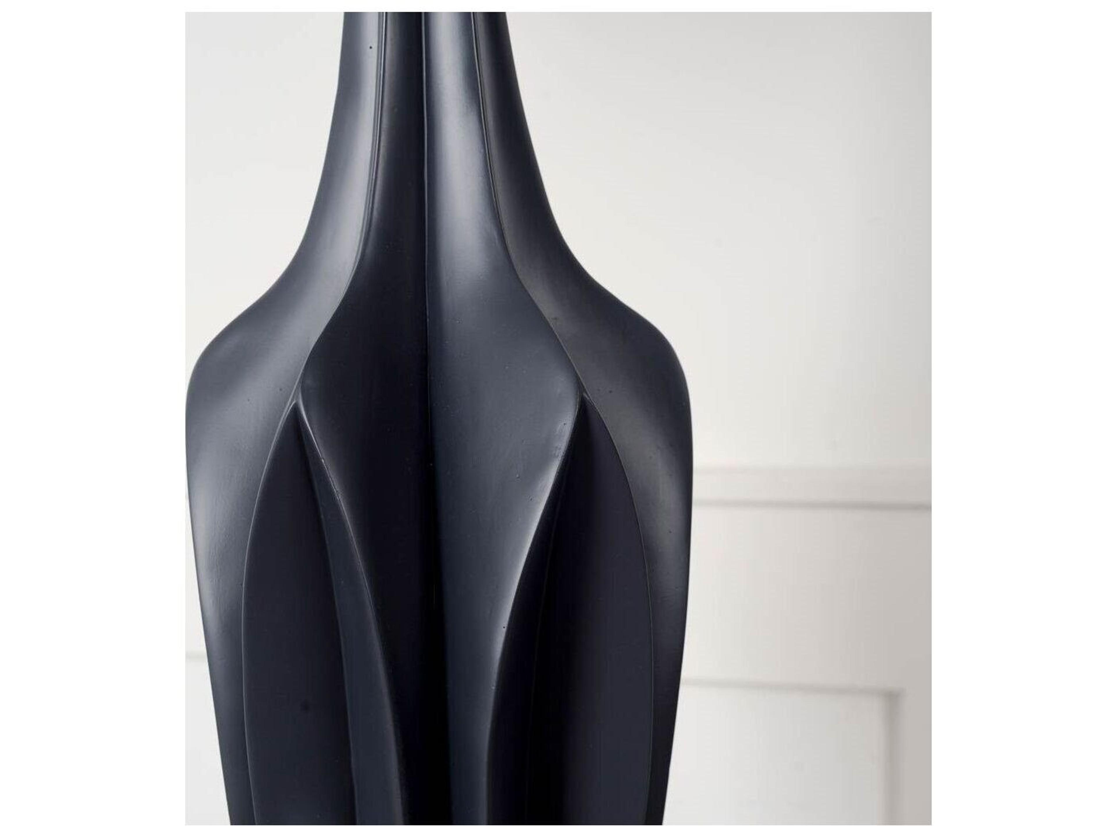 Mercana Bravar III 30" Gray-Blue Resin Base w/ Gray Fabric Shade Table Lamp