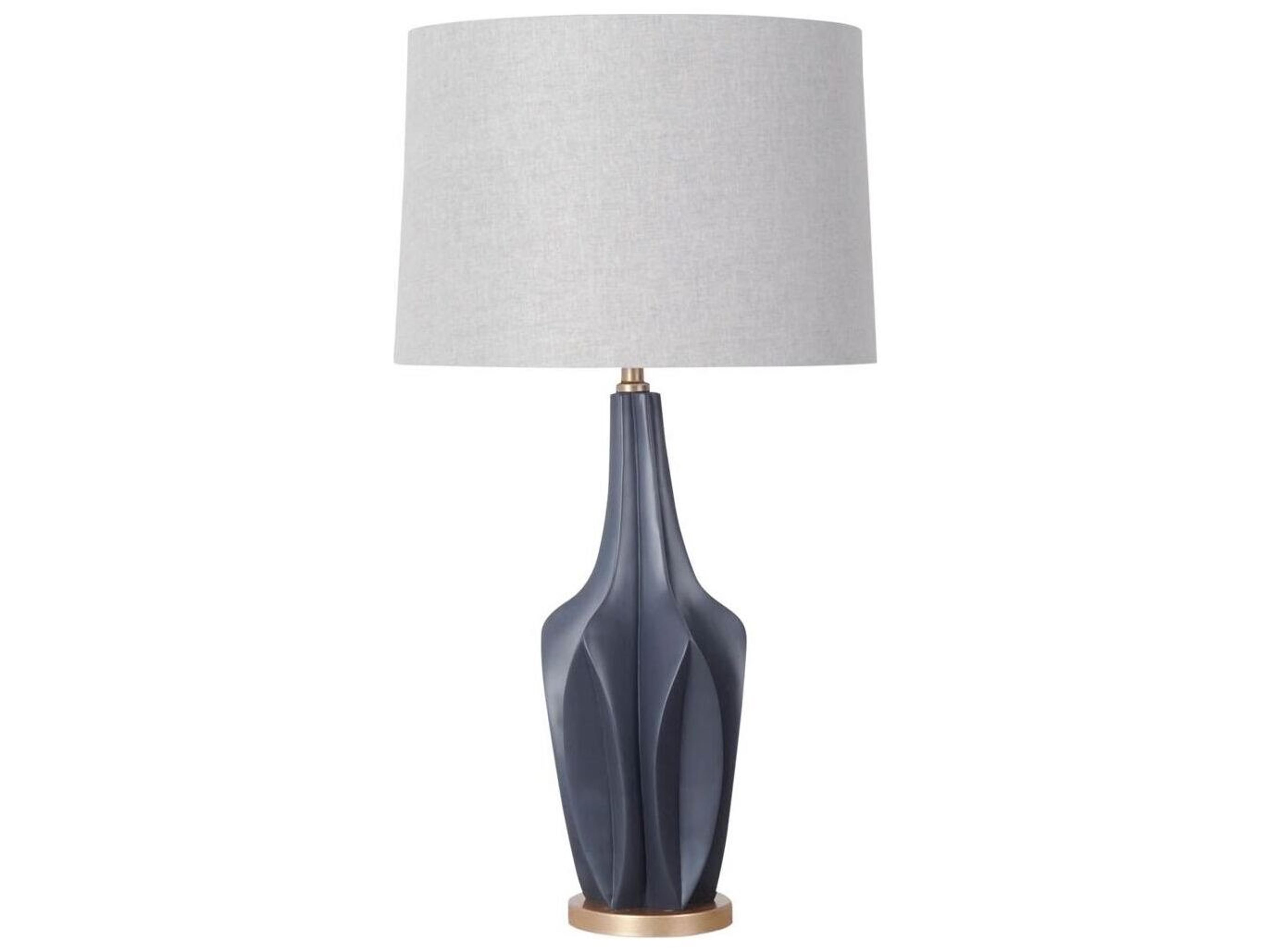 Mercana Bravar III 30" Gray-Blue Resin Base w/ Gray Fabric Shade Table Lamp