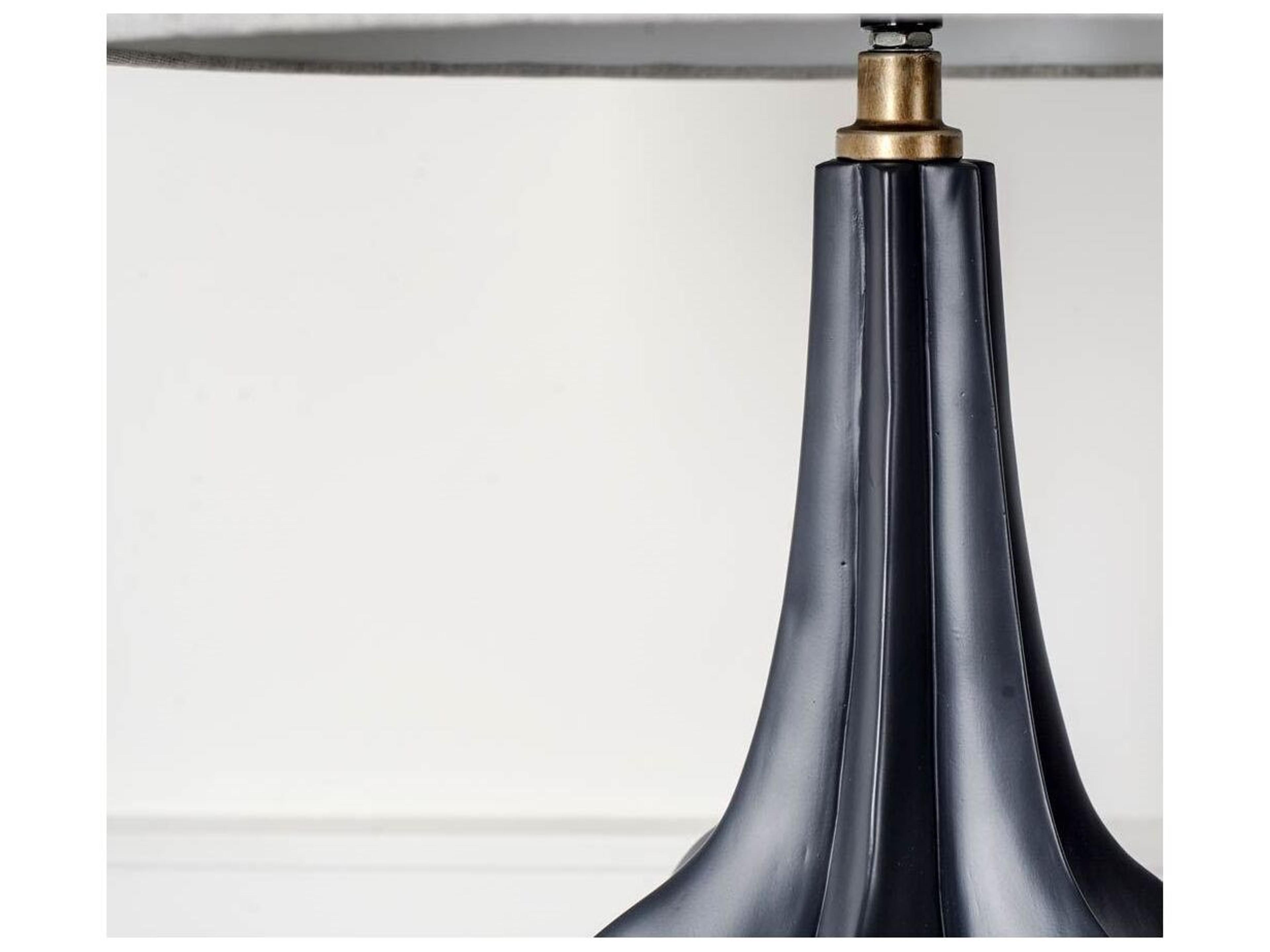 Mercana Bravar III 30" Gray-Blue Resin Base w/ Gray Fabric Shade Table Lamp