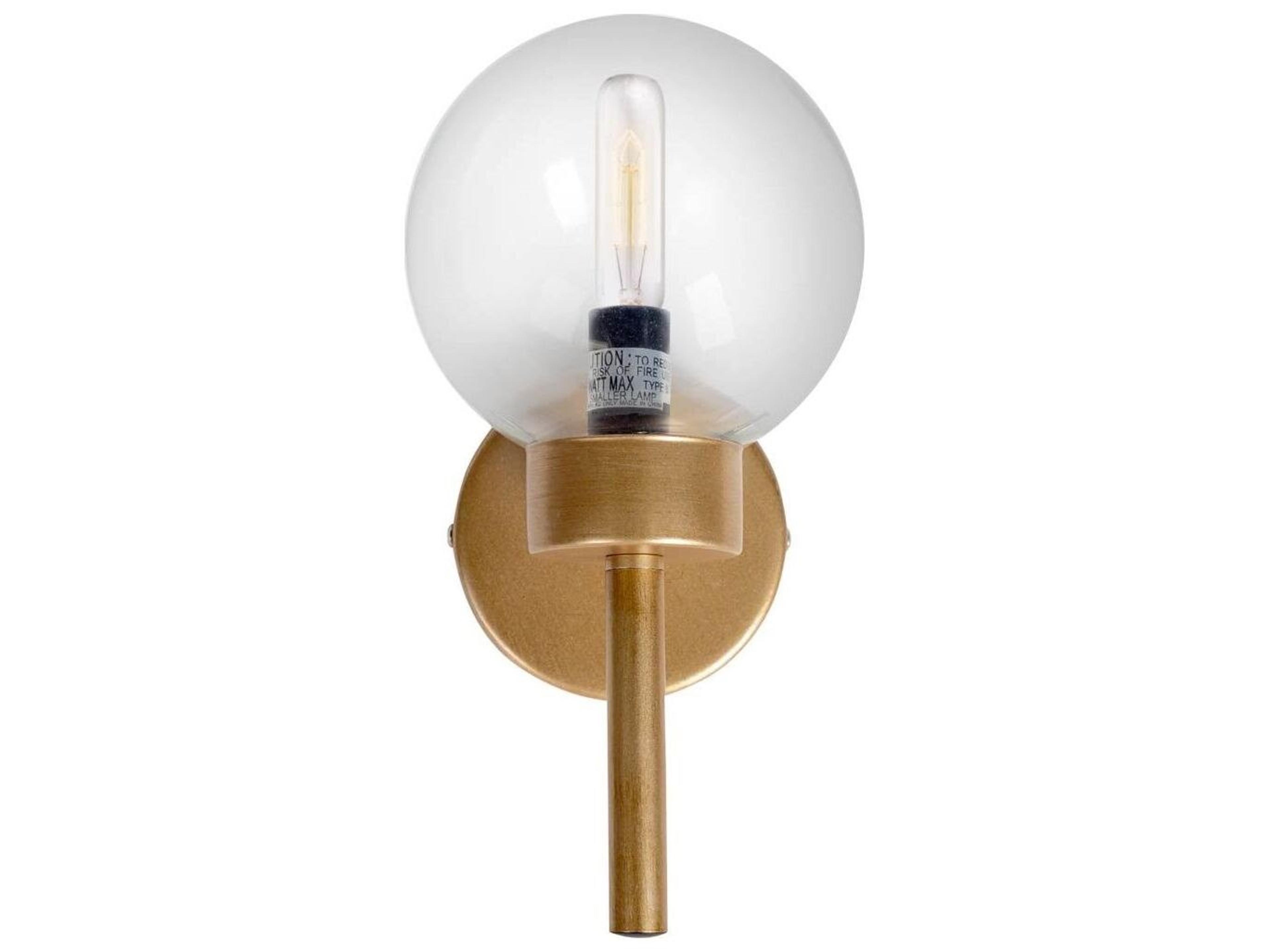 Boltern I 6x12 Gold Toned Glass Globe Wall Sconce