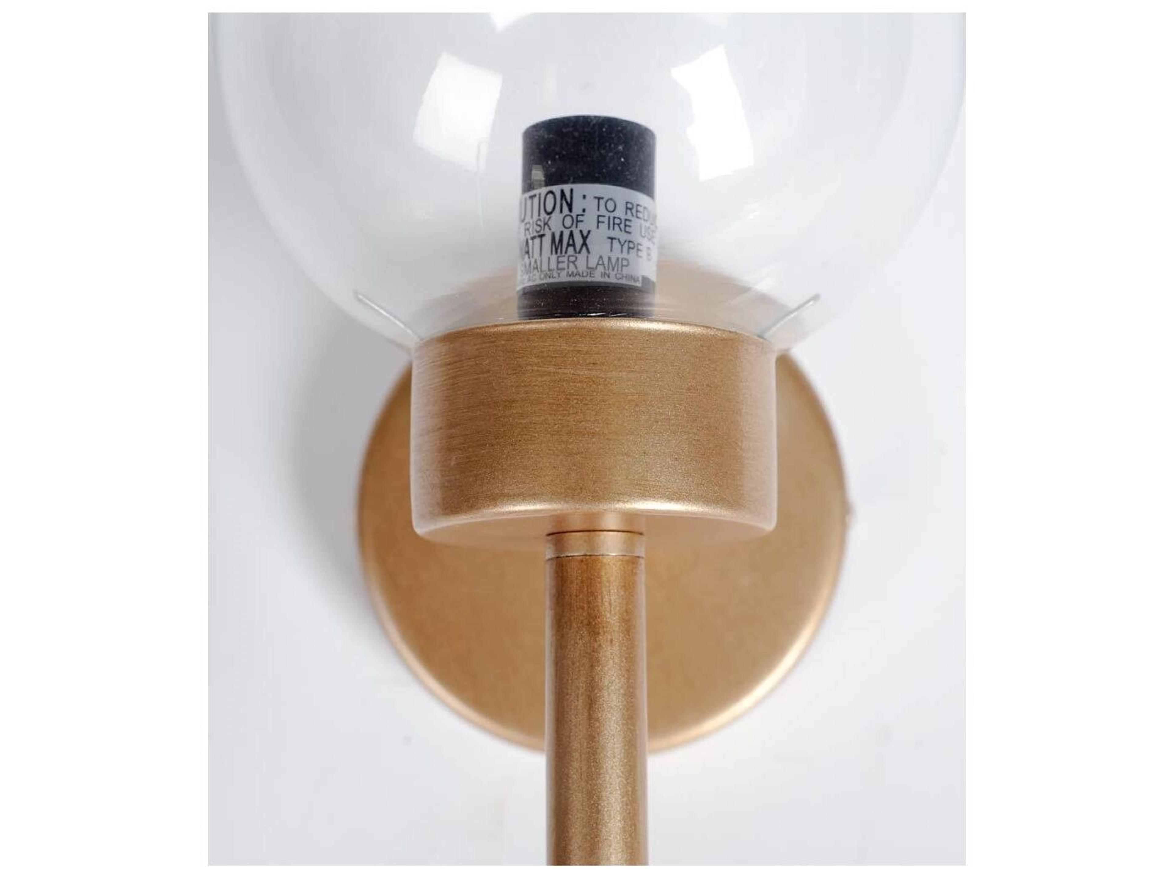 Mercana Boltern I 6x12 Gold Toned Glass Globe Wall Sconce