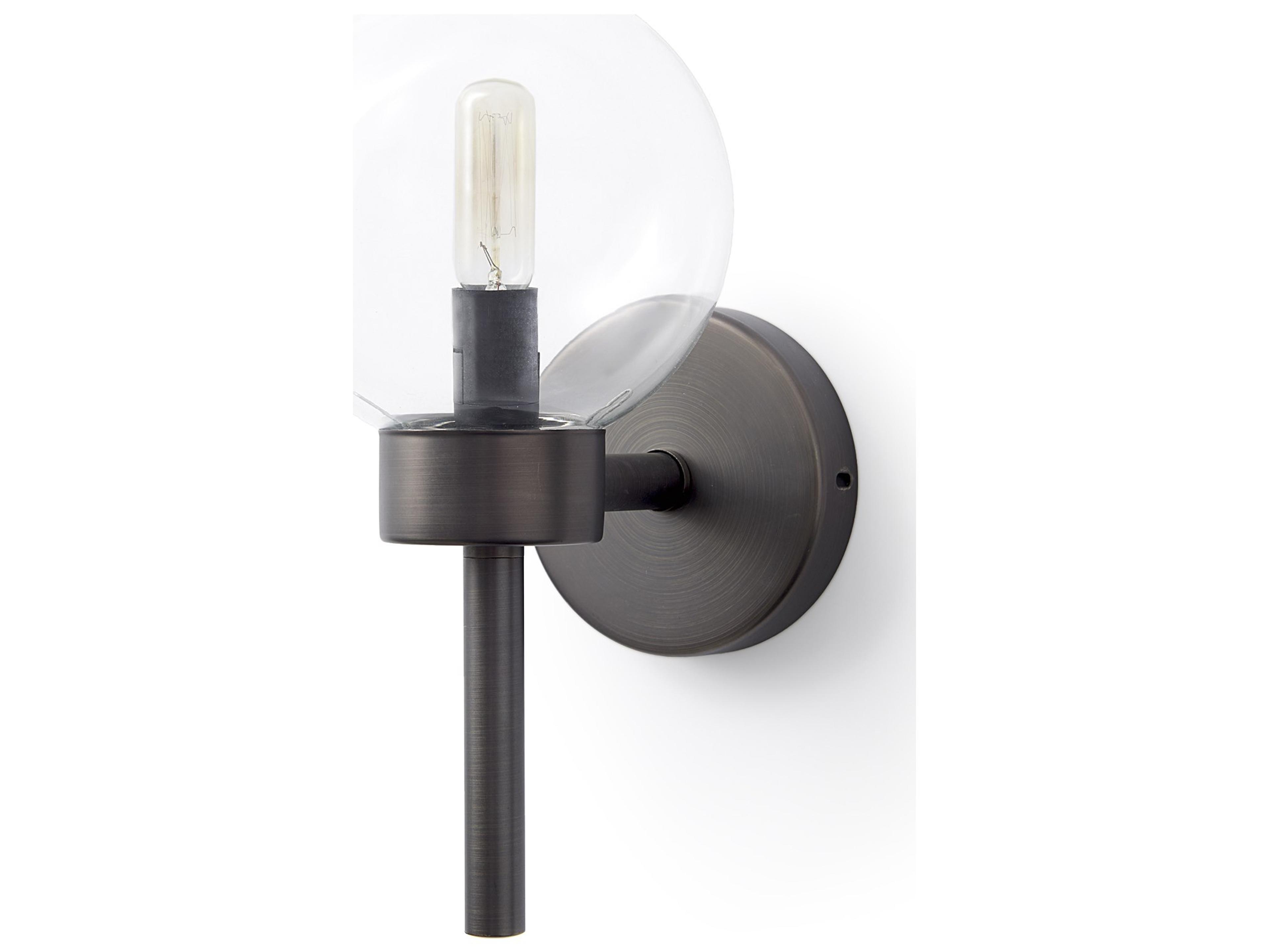 Boltern II 6x12 Black Toned Glass Globe Wall Sconce