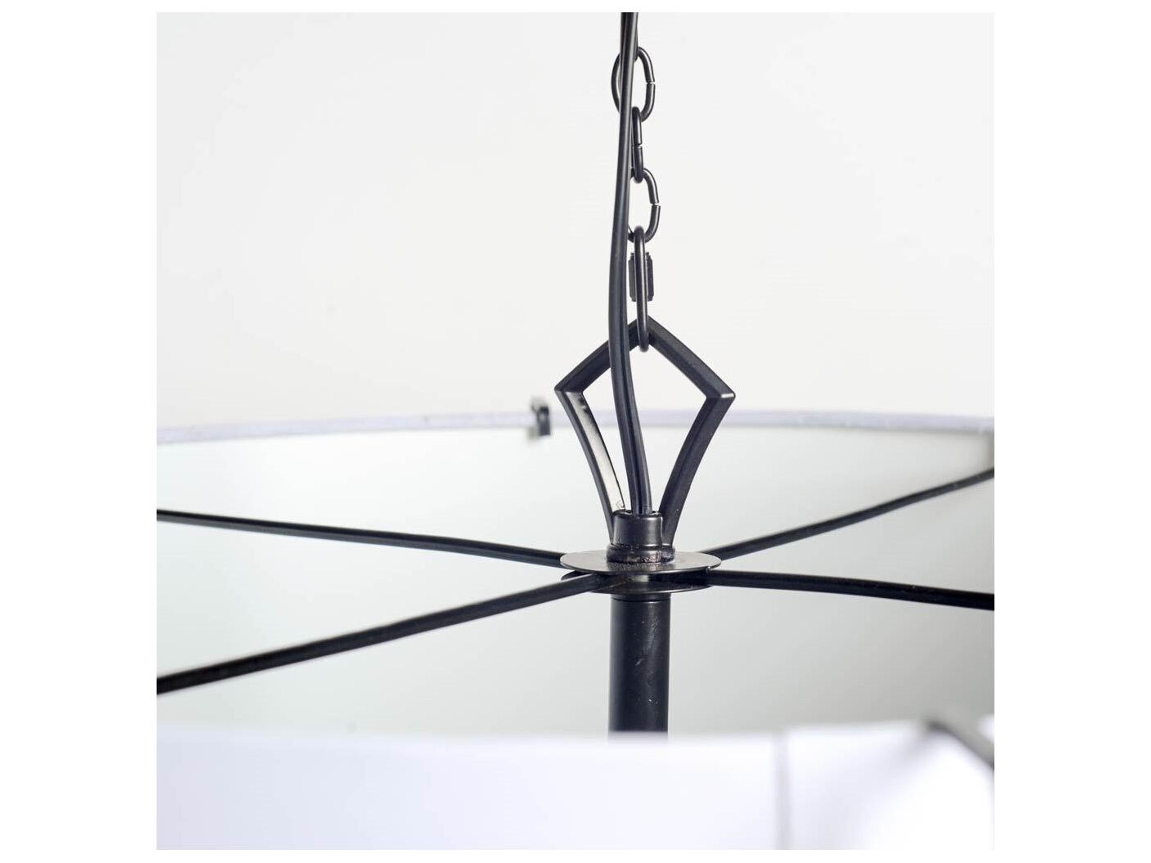 Mercana Brasseur I (26"x15") Charcoal Black Metal Fish Scale Three Bulb Chandelier