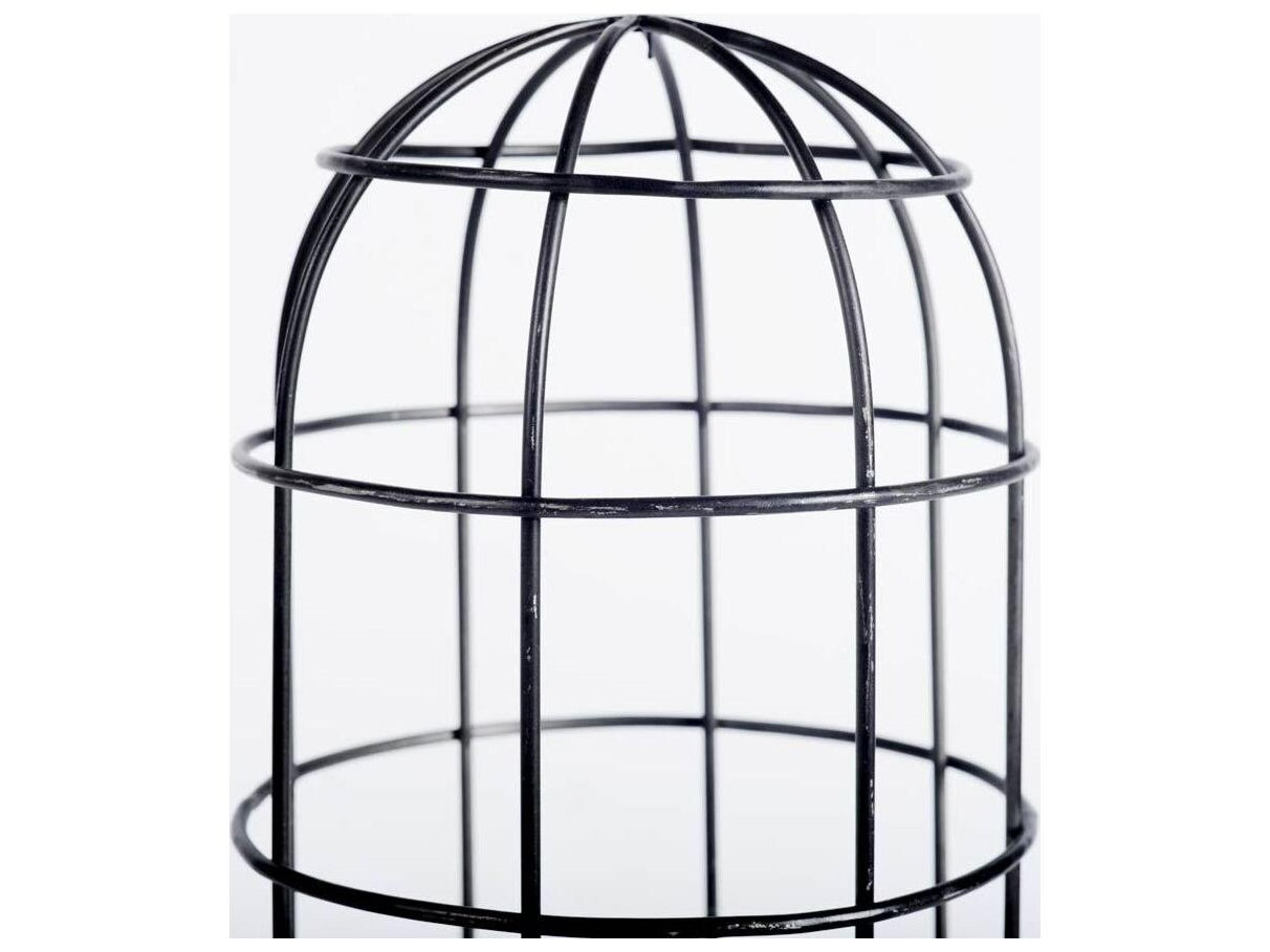 Mercana Carkner I (38"H) Gun-Metal Grey Cylindrical Metal Cage Table Lamp