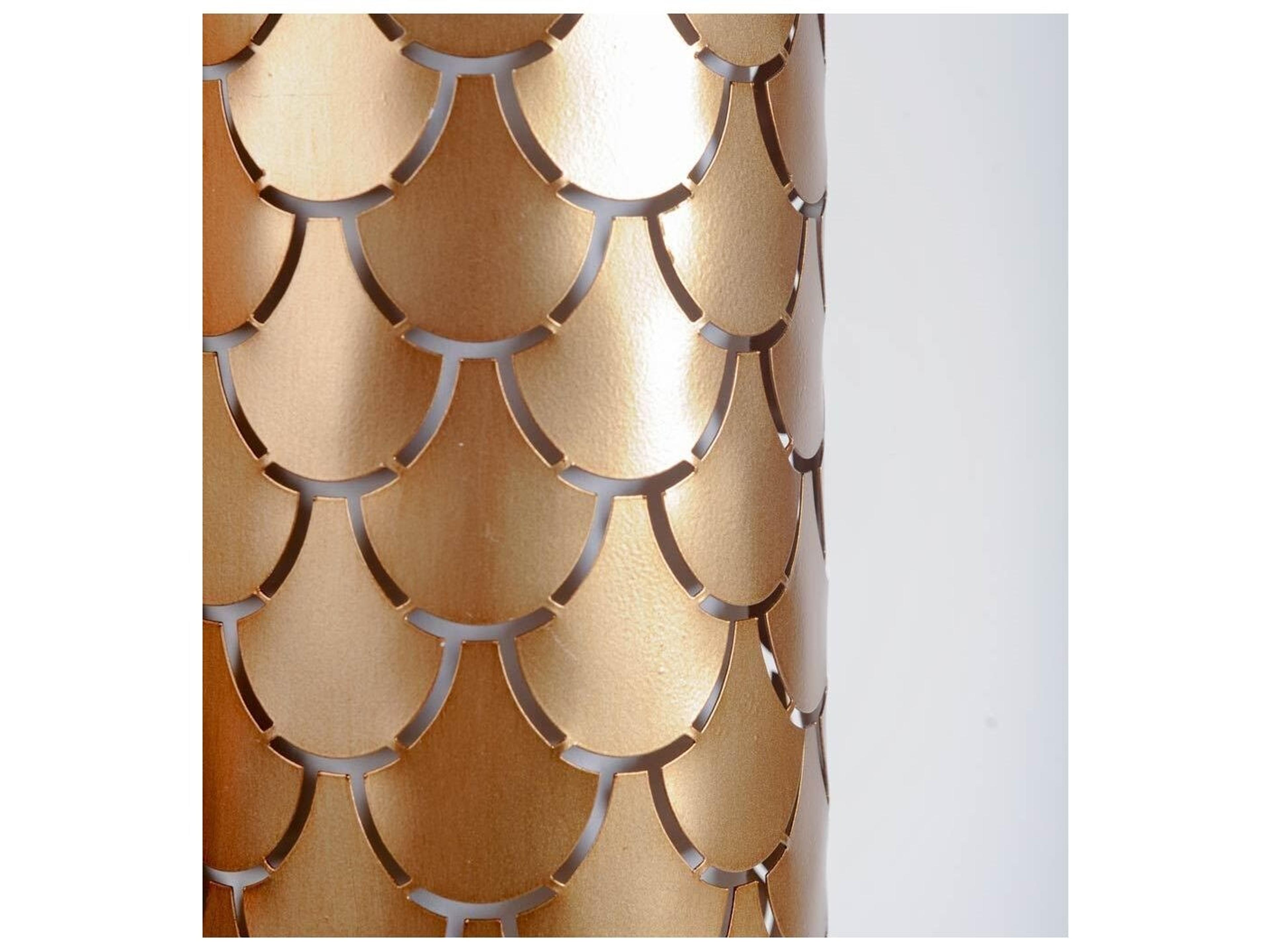 Mercana Brasseur IV 10.5x22 Gold Toned Metal Fish Scale Wall Sconce