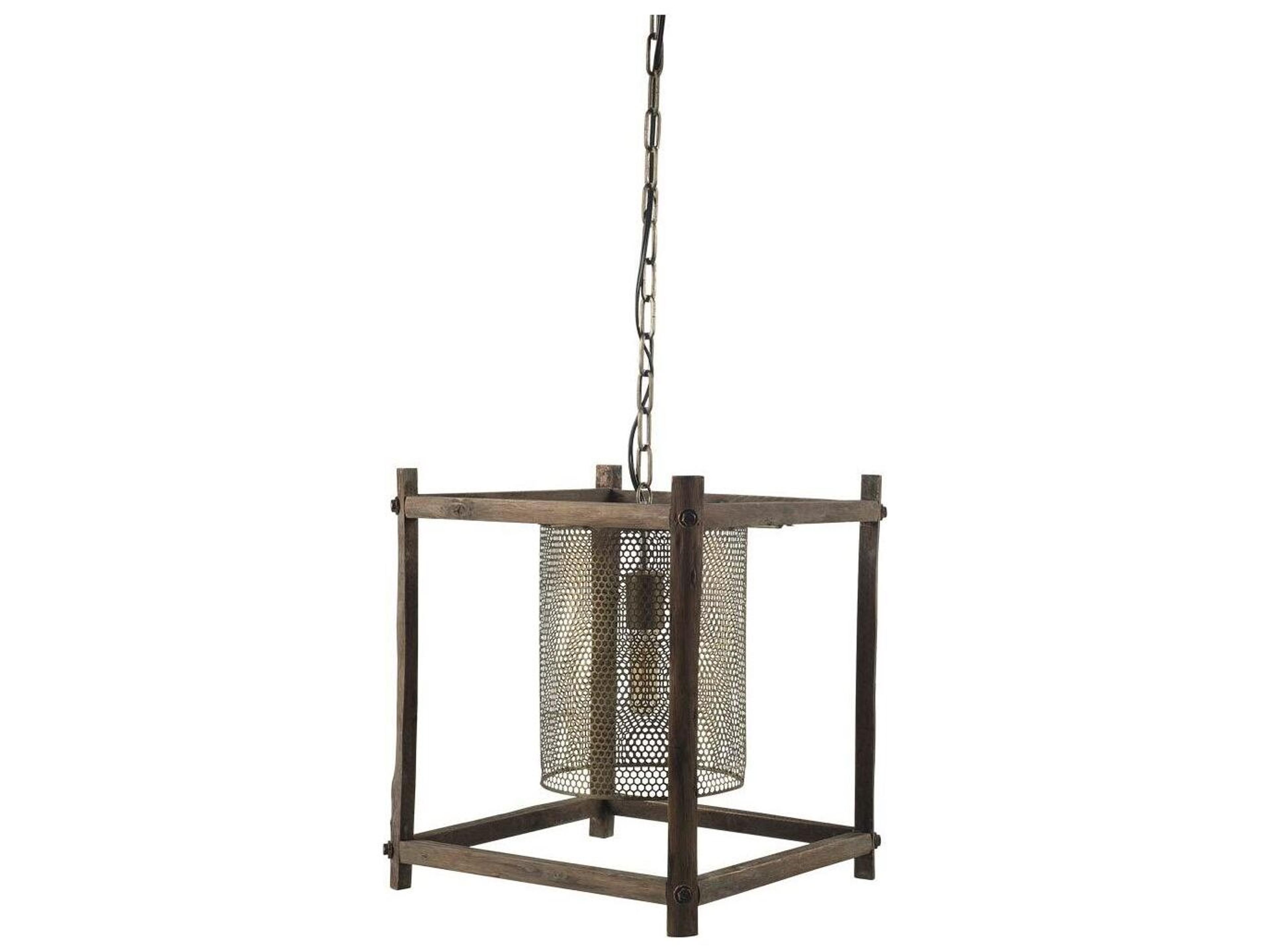 Mercana Keppler 16L x 16W x 18.3H Perforated Metal and Wood Pendant Light