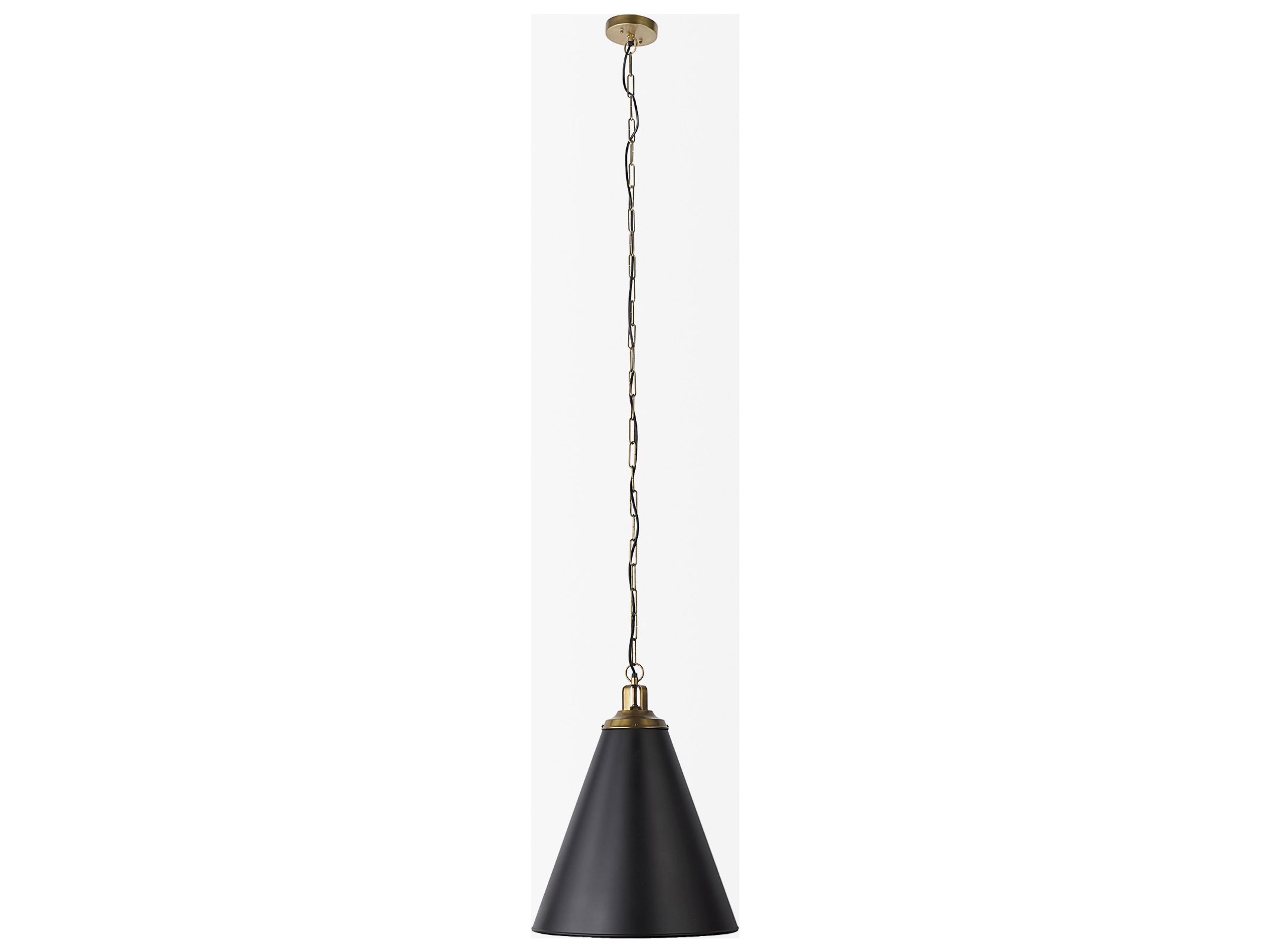 Mercana Fenton  18.0L x 18.0W x 23.0H Black W/Antiqued Gold Accents Pendant Light
