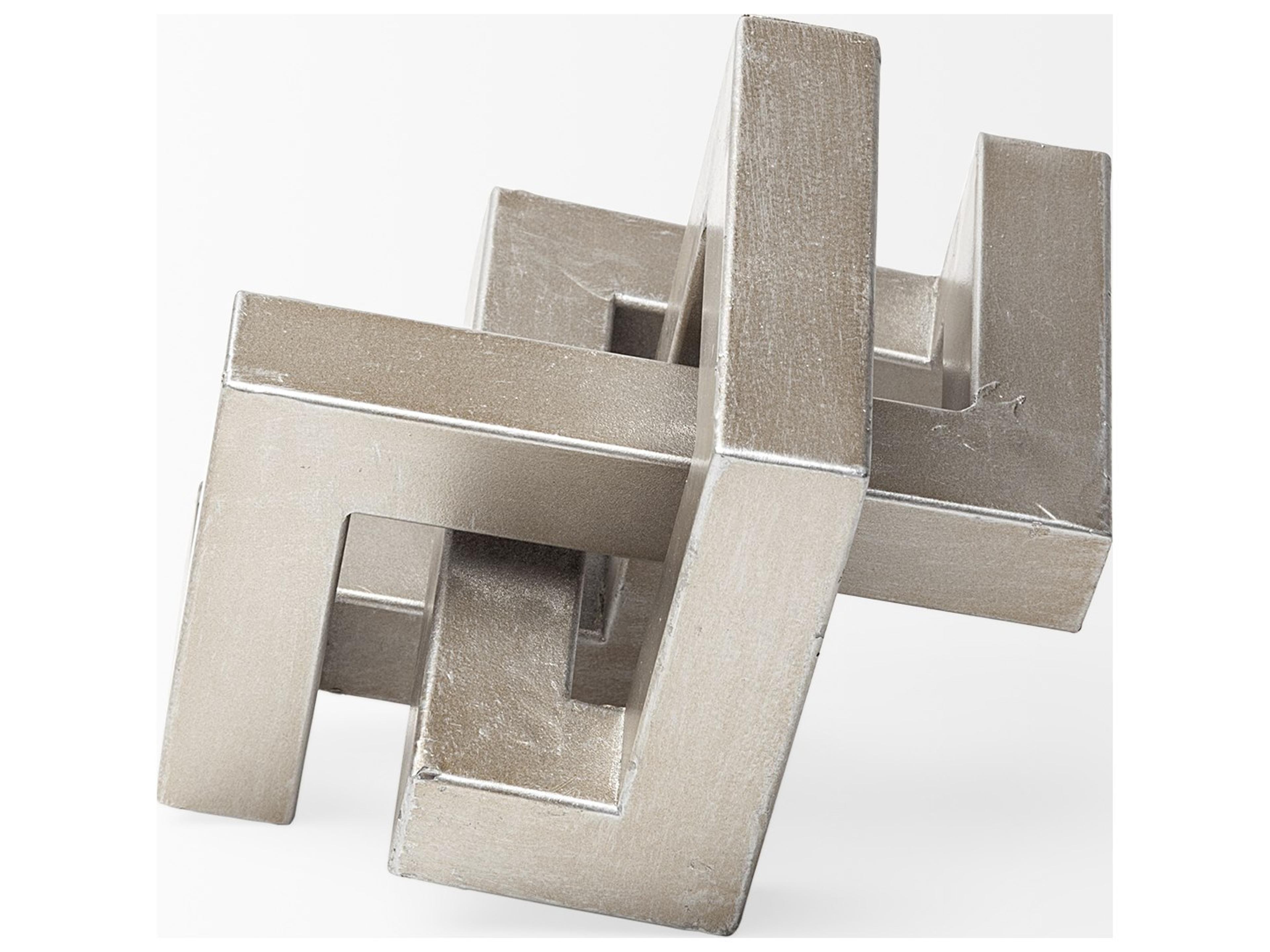 Mercana Link Small Silver Metal Sculpture Decorative Object