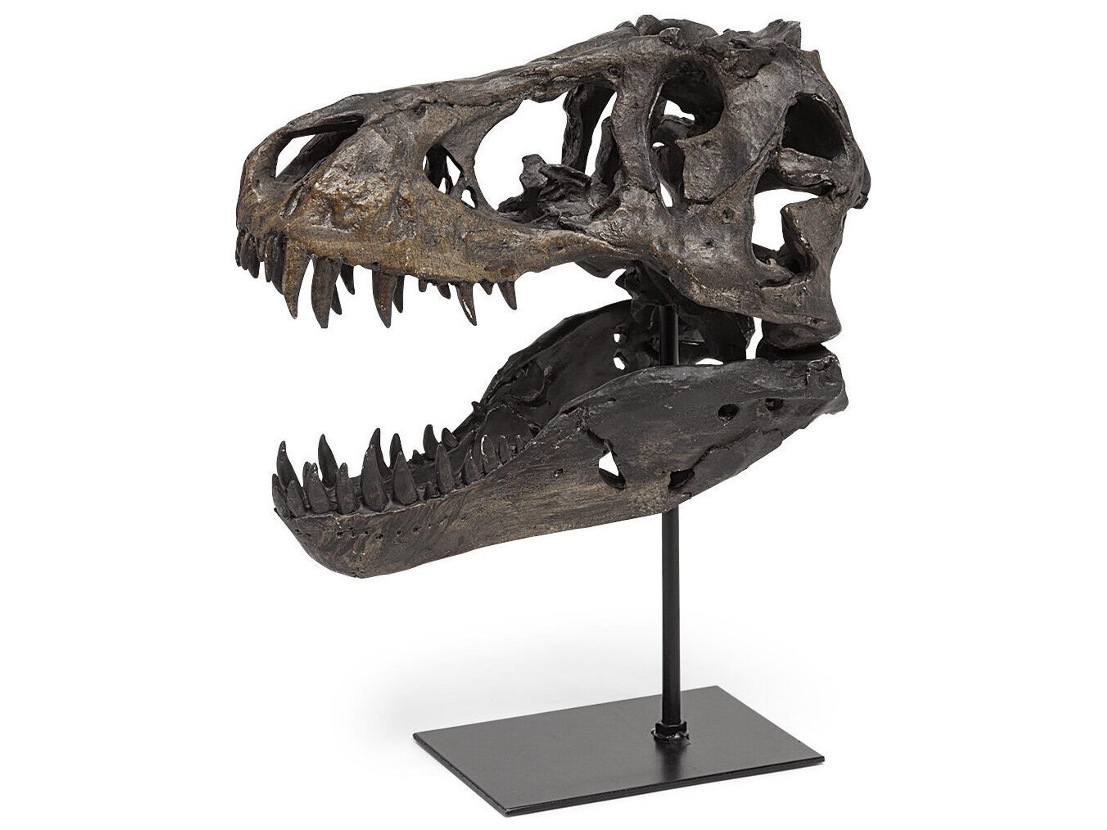 Jurassic 6L x 10W Brown Resin Tyrannosaurus Skull Replica