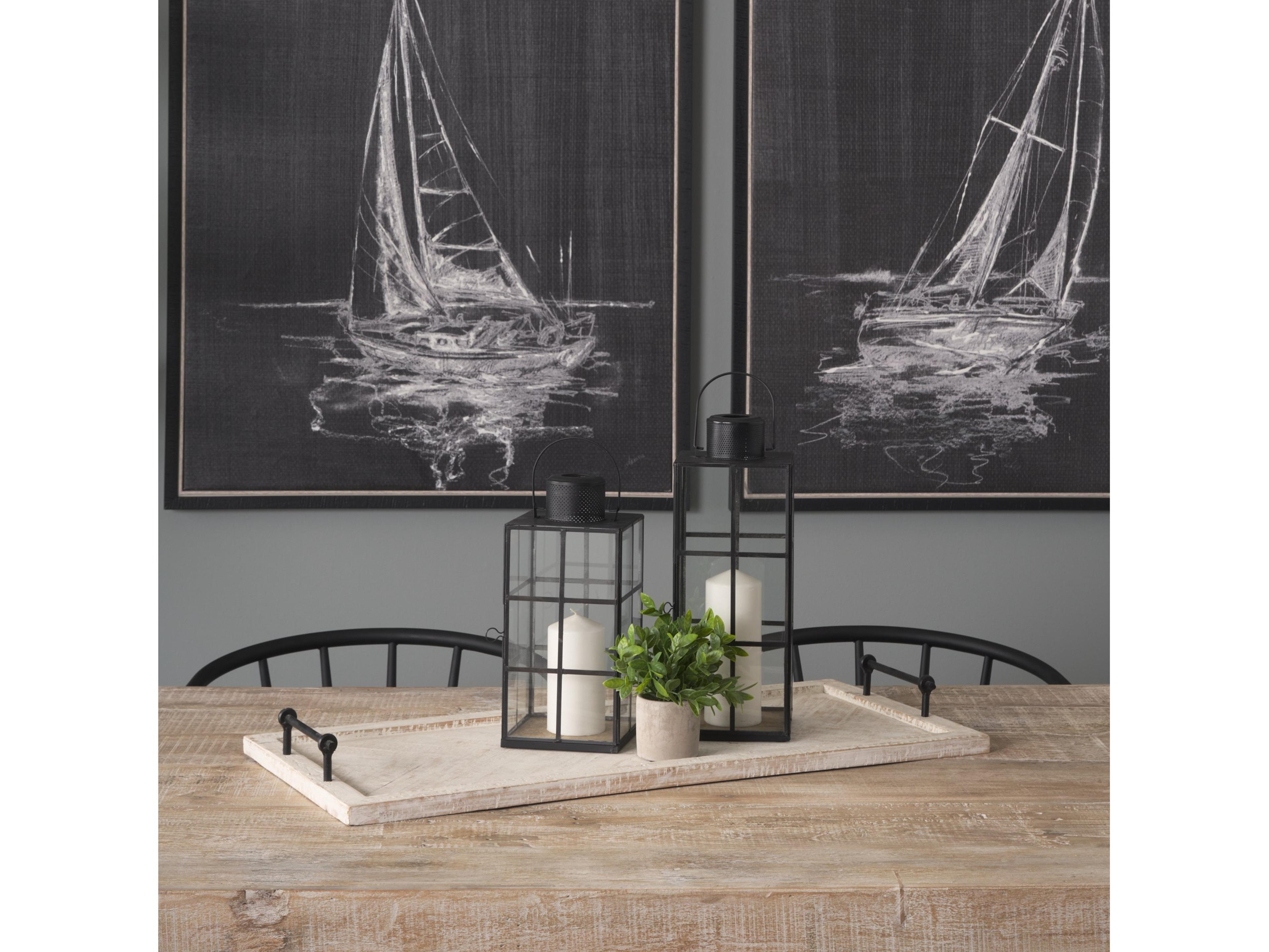 Mercana Alfred 35L x 16W Natural Wooden Herringbone Rectangular Tray