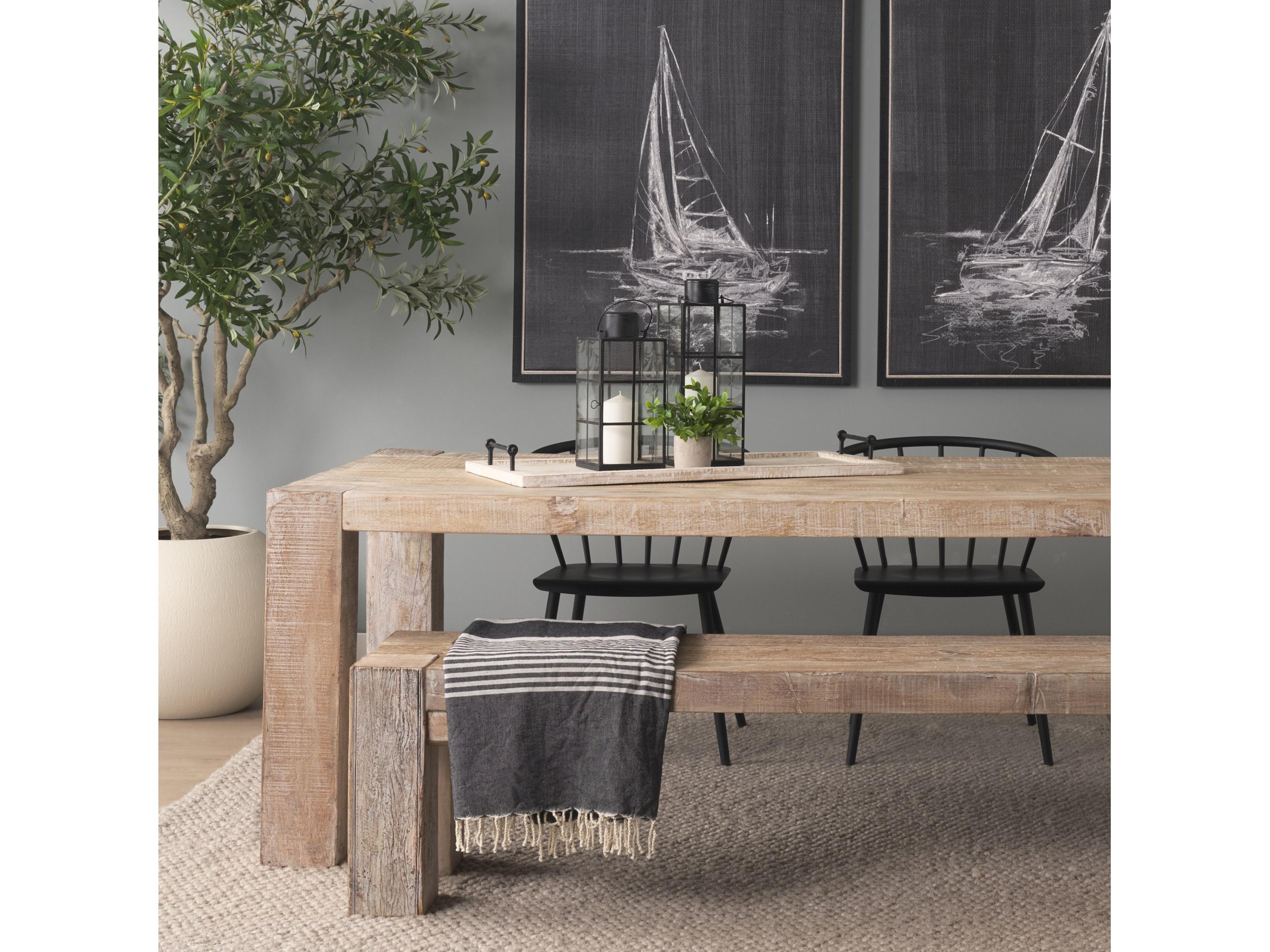 Mercana Alfred 35L x 16W Natural Wooden Herringbone Rectangular Tray