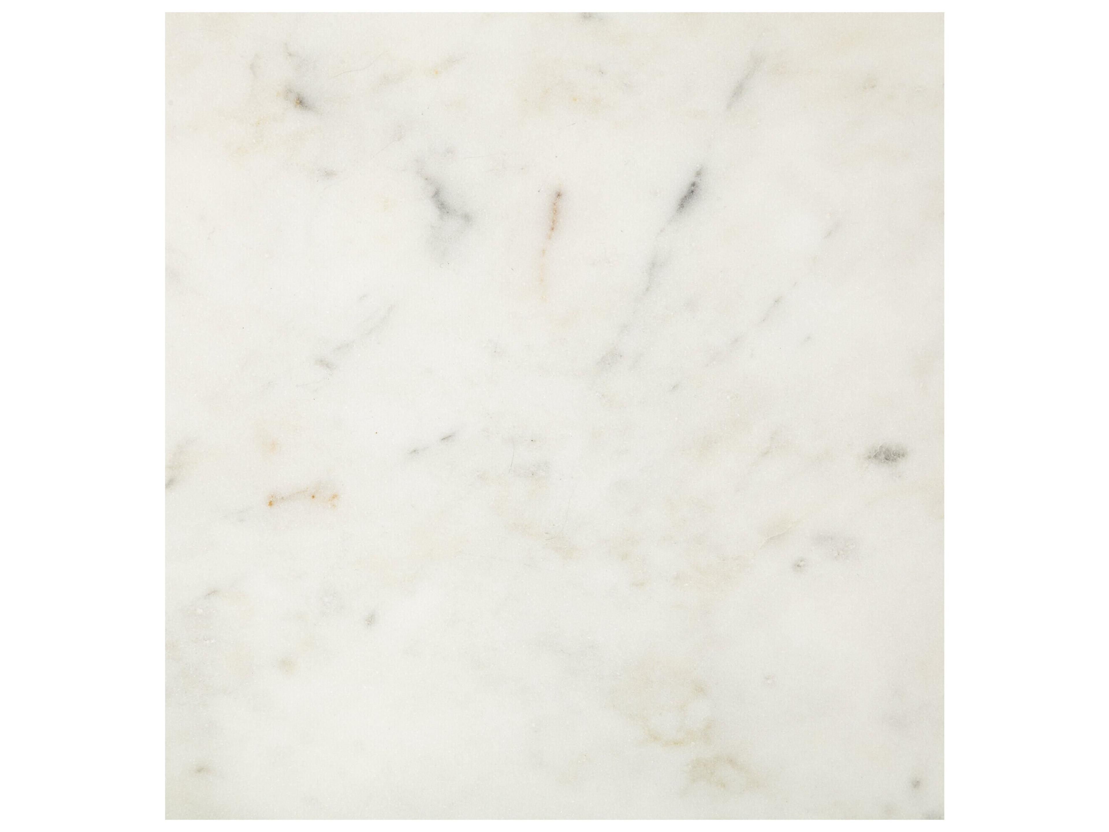 Mercana Bombola I (Small) 15L x 15W White Round Marble Top W/Black Metal Frame Accent Table