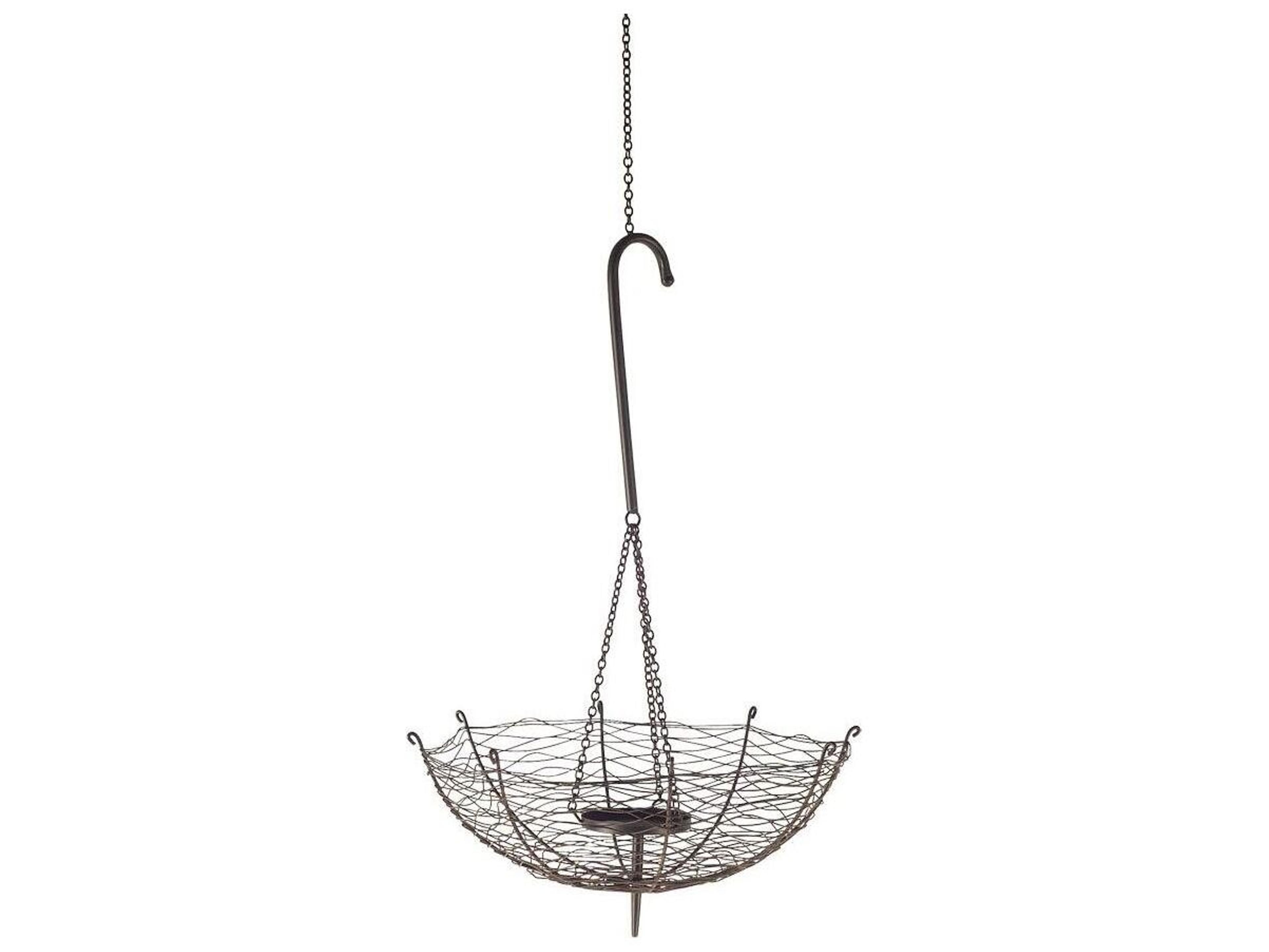 Rihanna II Medium Black Metal Umbrella Candle Holder Lantern